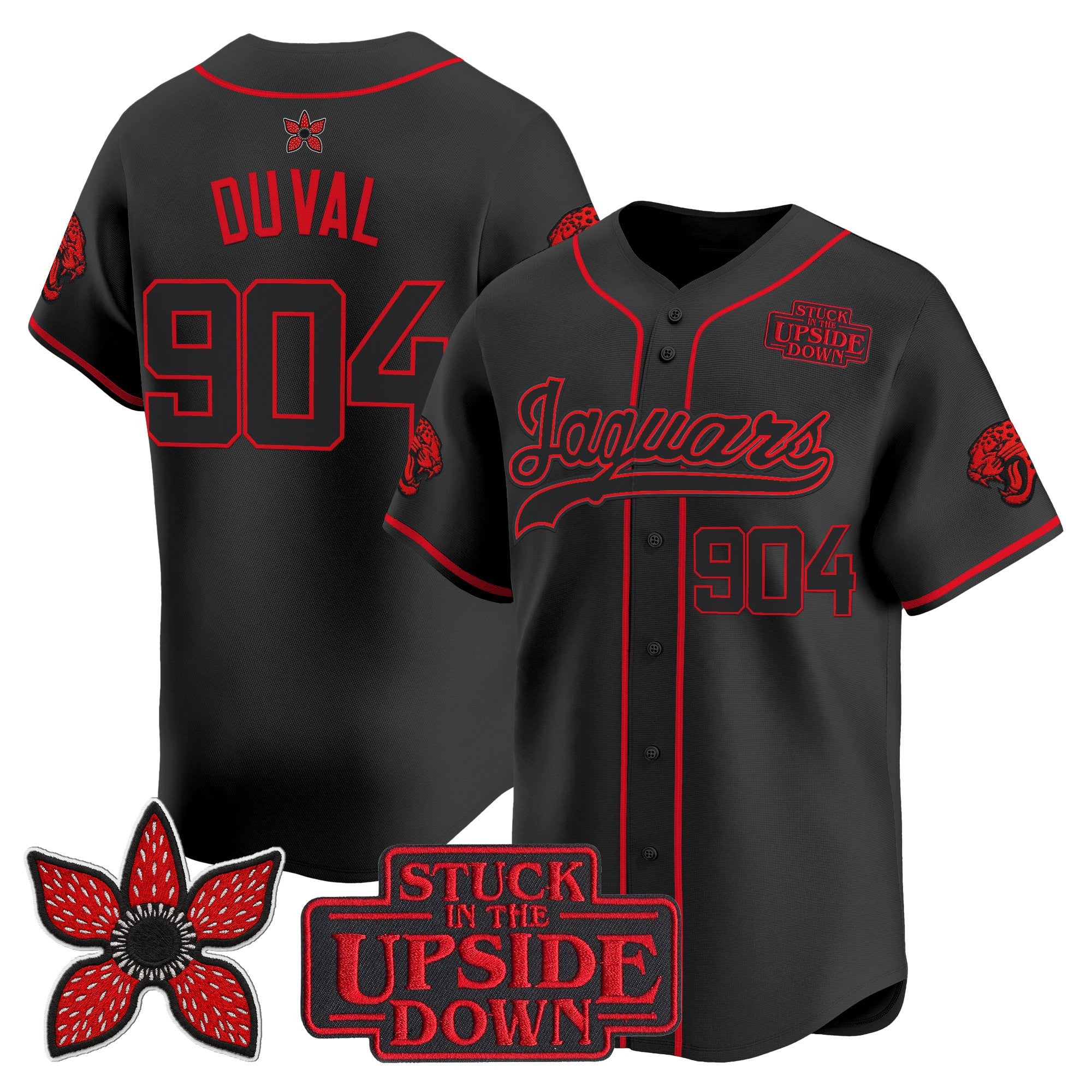 Men's Jacksonville Jaguars 'Stranger Things Edition' Vapor Baseball Jersey - All Stitched