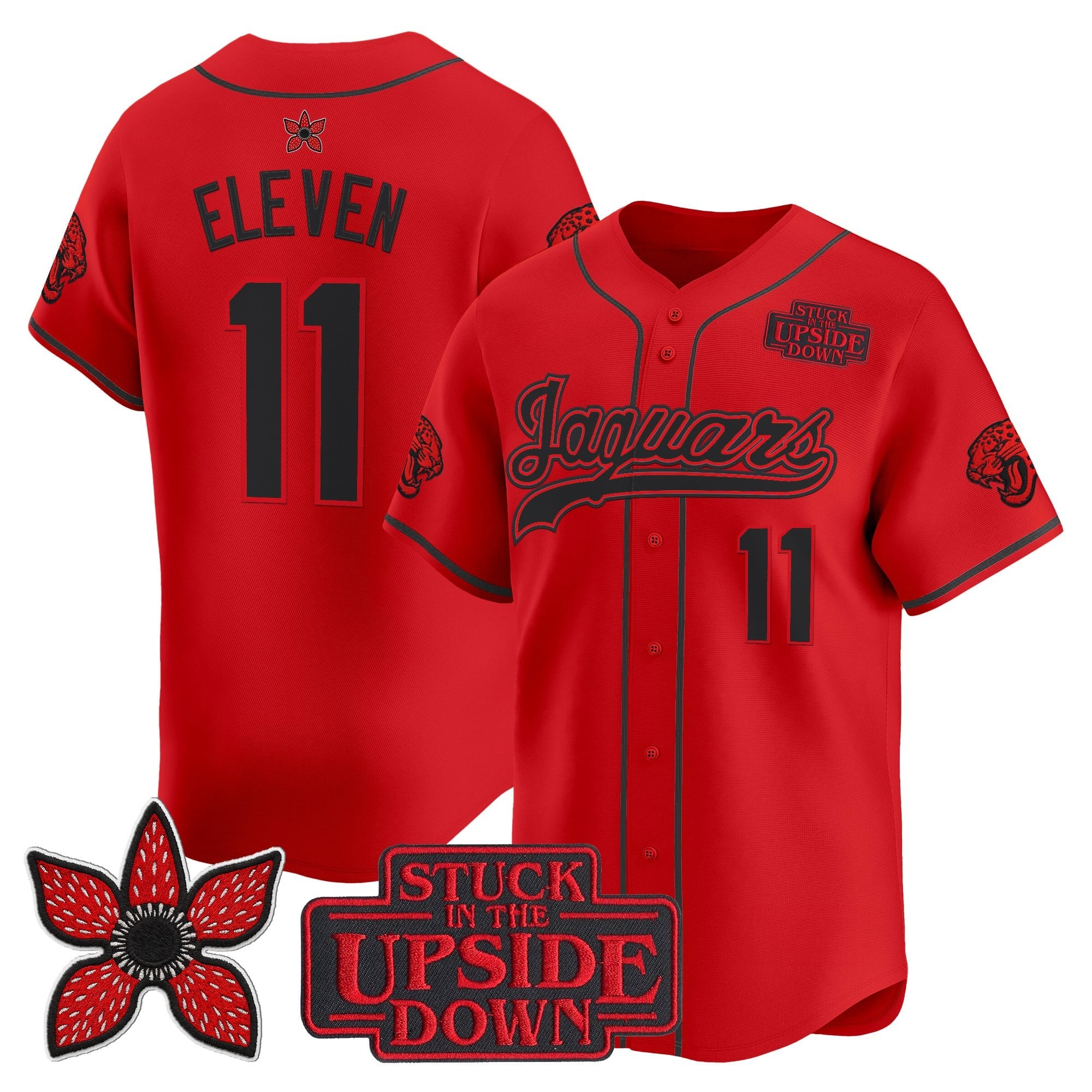 Men's Jacksonville Jaguars 'Stranger Things Edition' Vapor Baseball Jersey - All Stitched