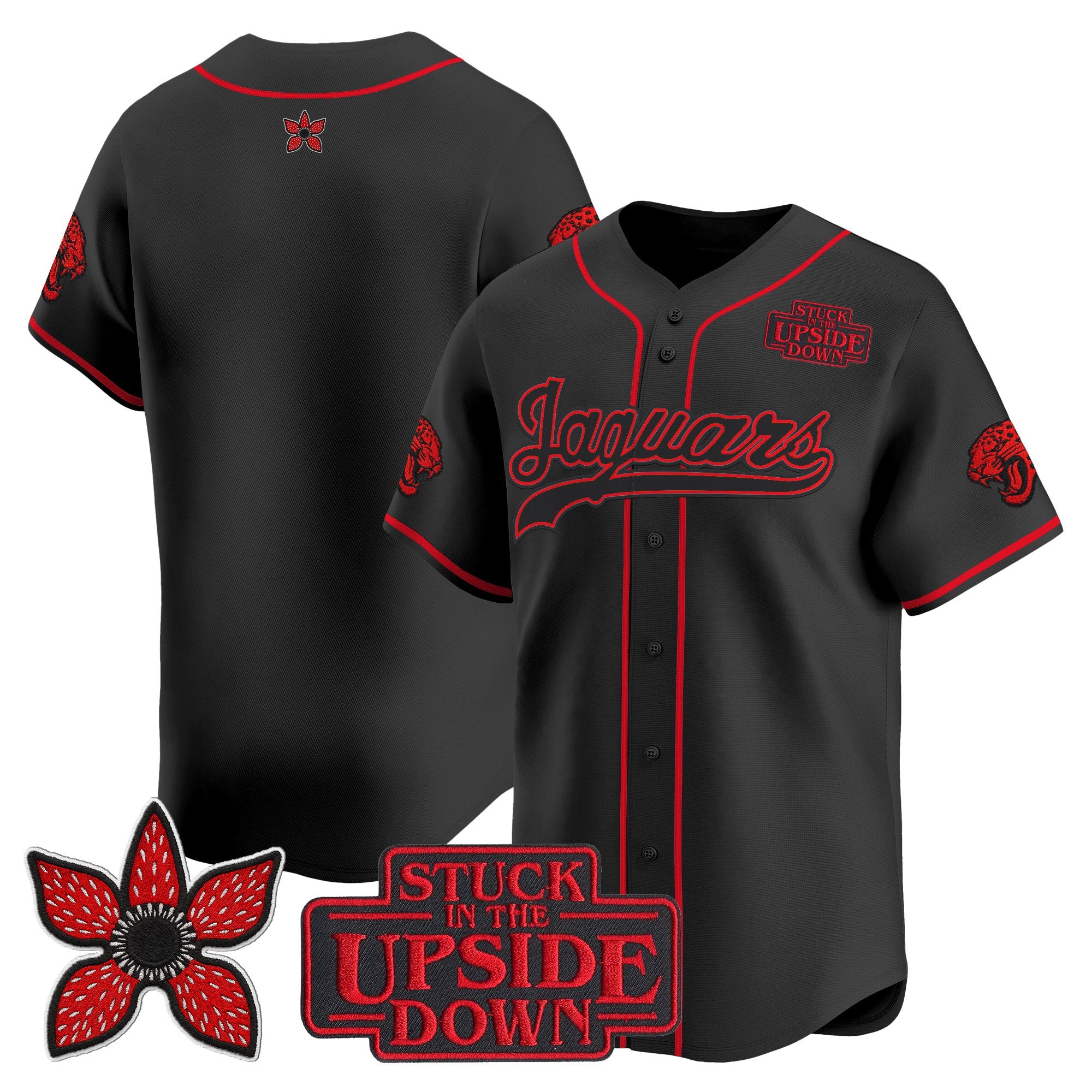 Men's Jacksonville Jaguars 'Stranger Things Edition' Vapor Baseball Jersey - All Stitched