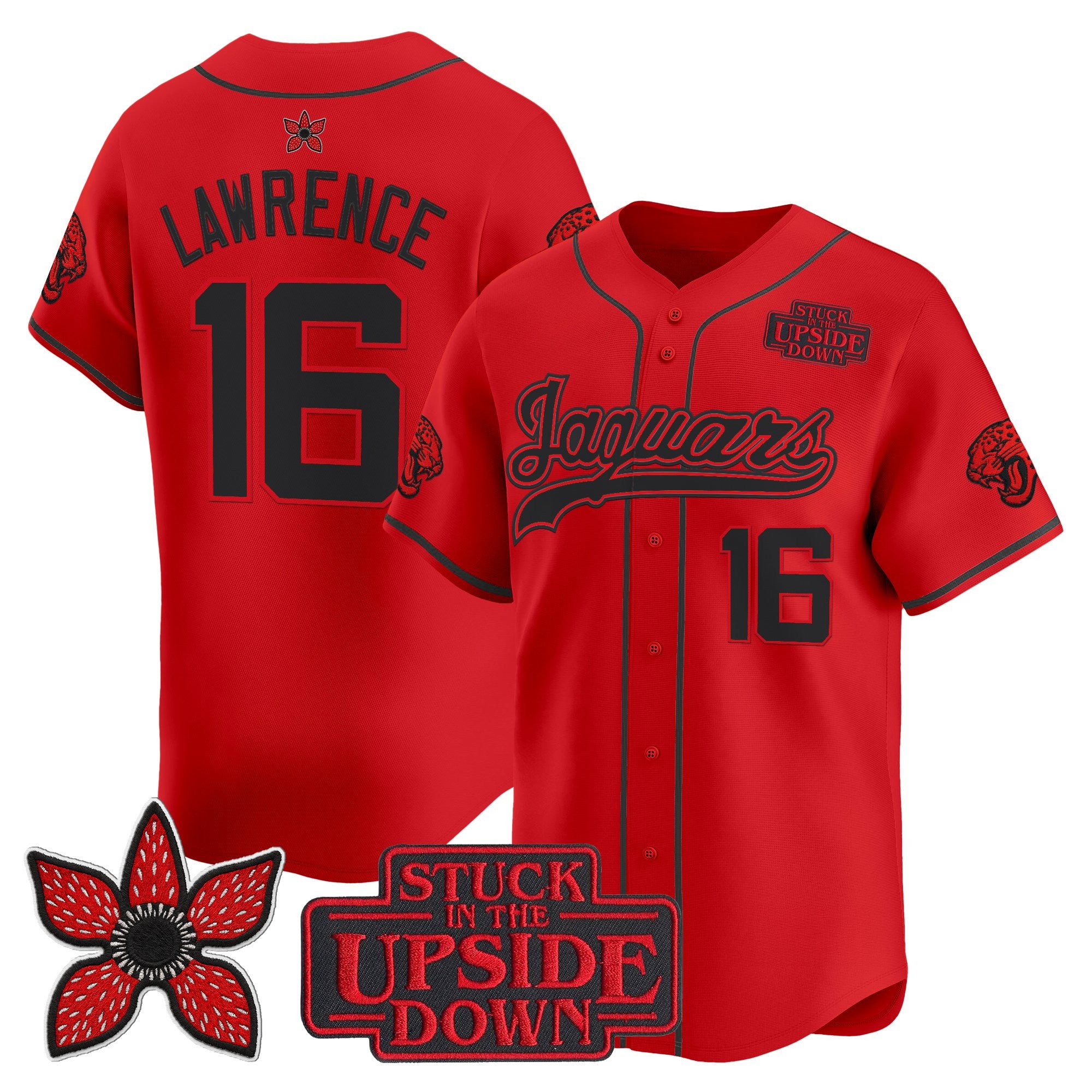 Men's Jacksonville Jaguars 'Stranger Things Edition' Vapor Baseball Jersey - All Stitched