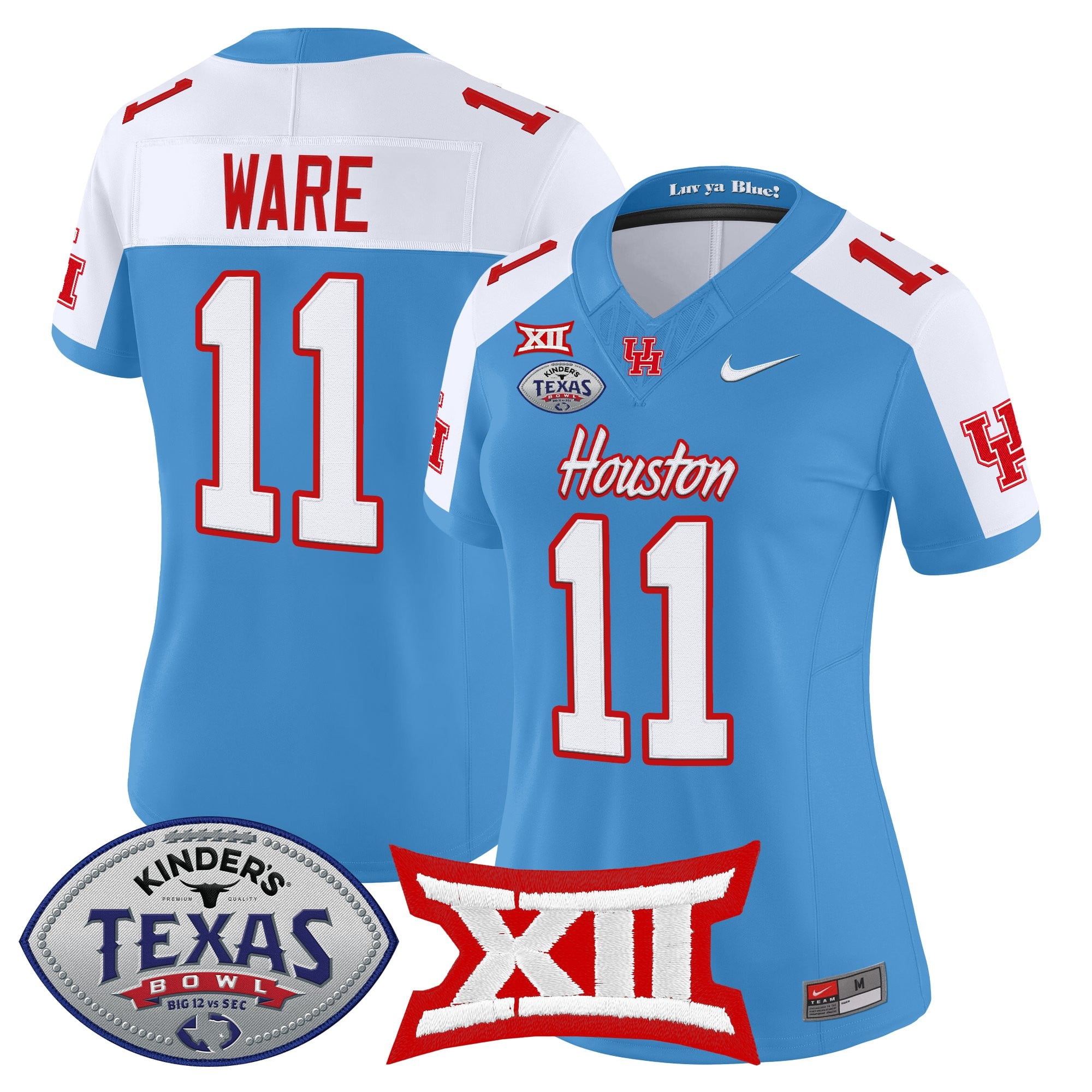 Women's Houston Cougars 2025 Texas Bowl Vapor Limited Jersey - All Stitched