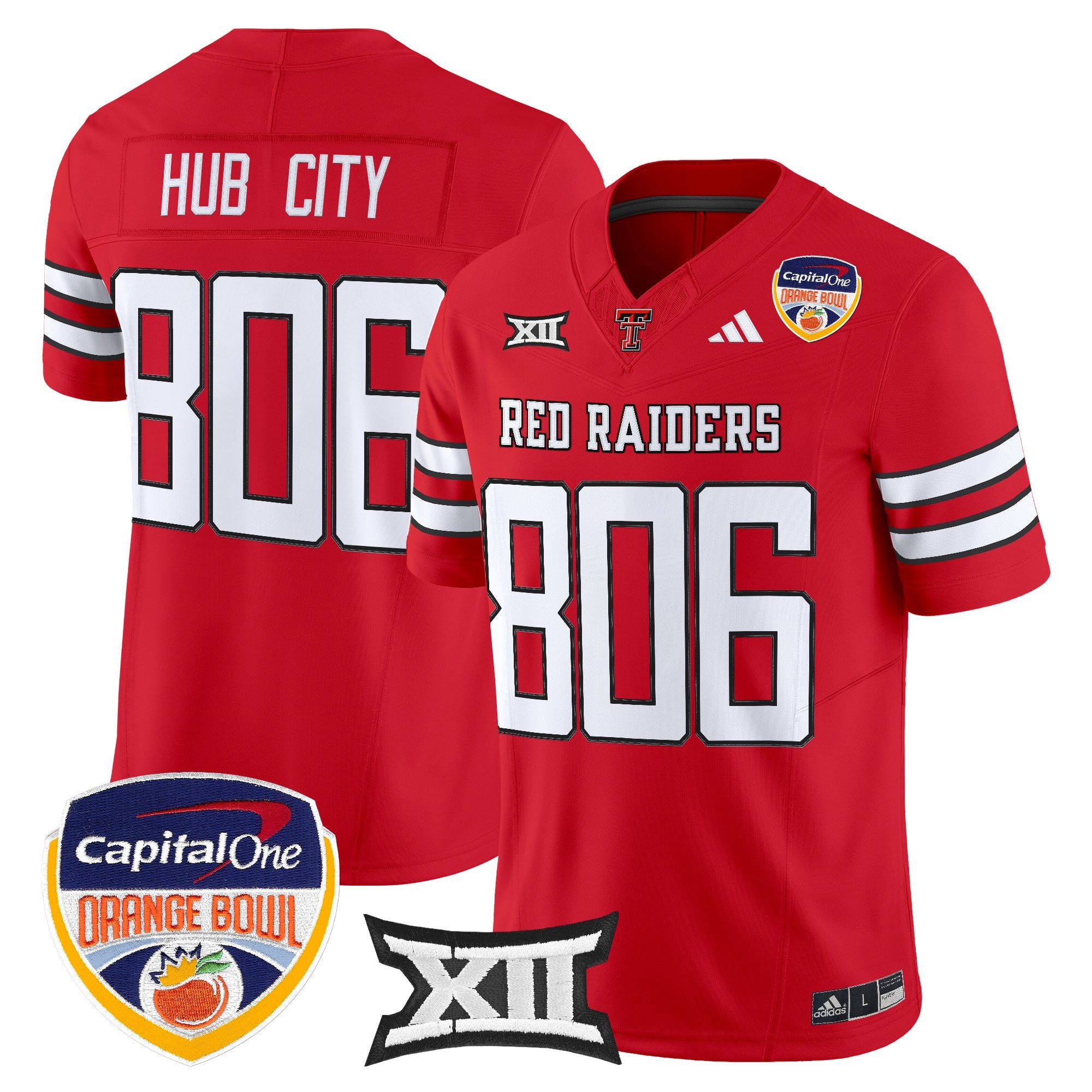 Men's Texas Tech Red Raiders 2025 Orange Bowl Vapor Limited Jersey V2 - All Stitched
