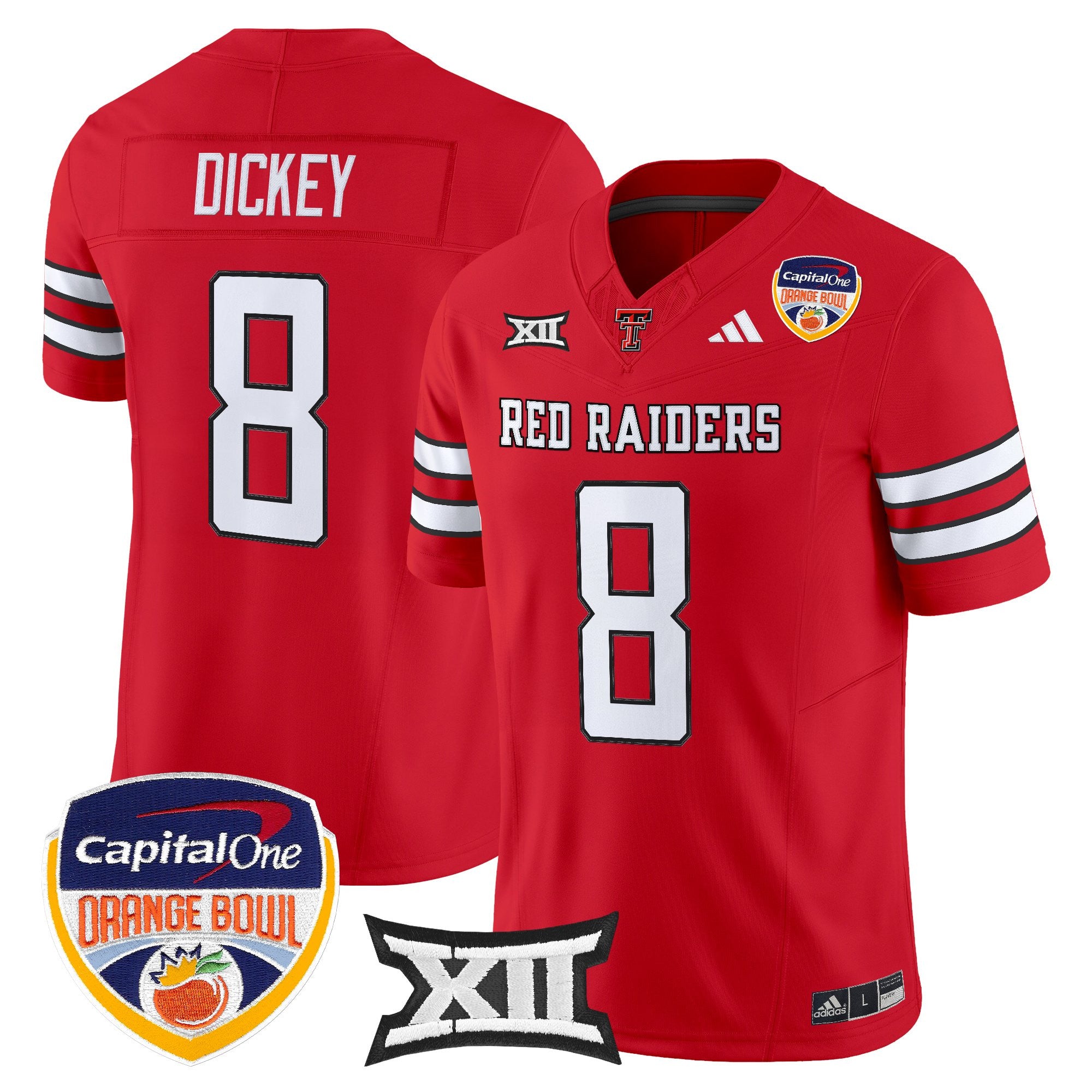 Men's Texas Tech Red Raiders 2025 Orange Bowl Vapor Limited Jersey V2 - All Stitched