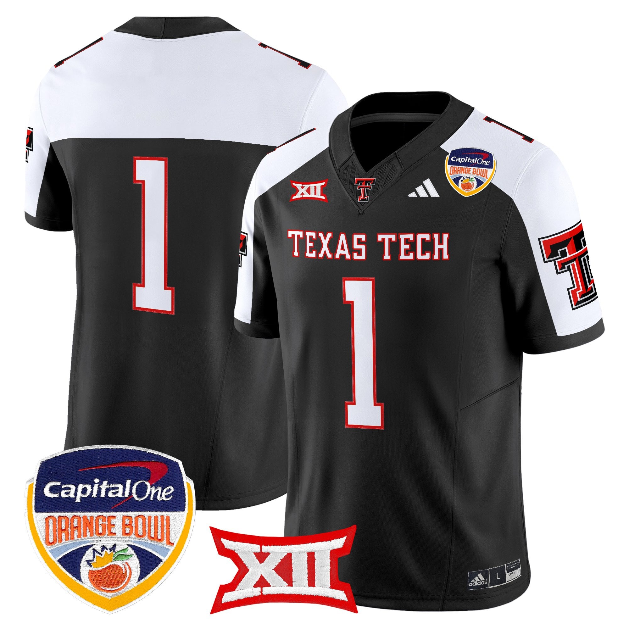 Men's Texas Tech Red Raiders 2025 Orange Bowl Vapor Limited Jersey V2 - All Stitched