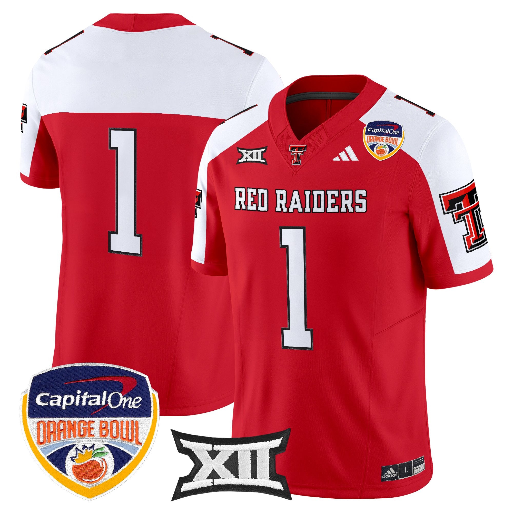 Men's Texas Tech Red Raiders 2025 Orange Bowl Vapor Limited Jersey V2 - All Stitched