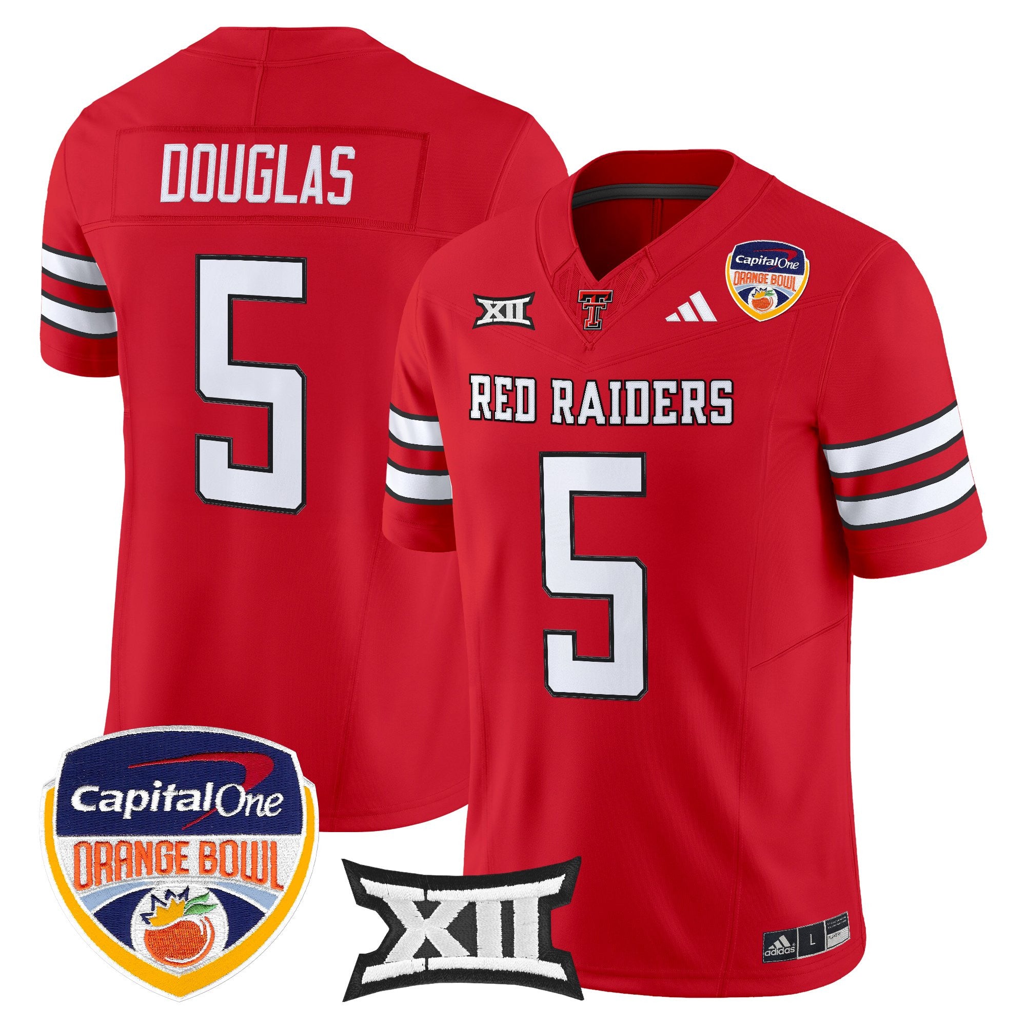 Men's Texas Tech Red Raiders 2025 Orange Bowl Vapor Limited Jersey V2 - All Stitched