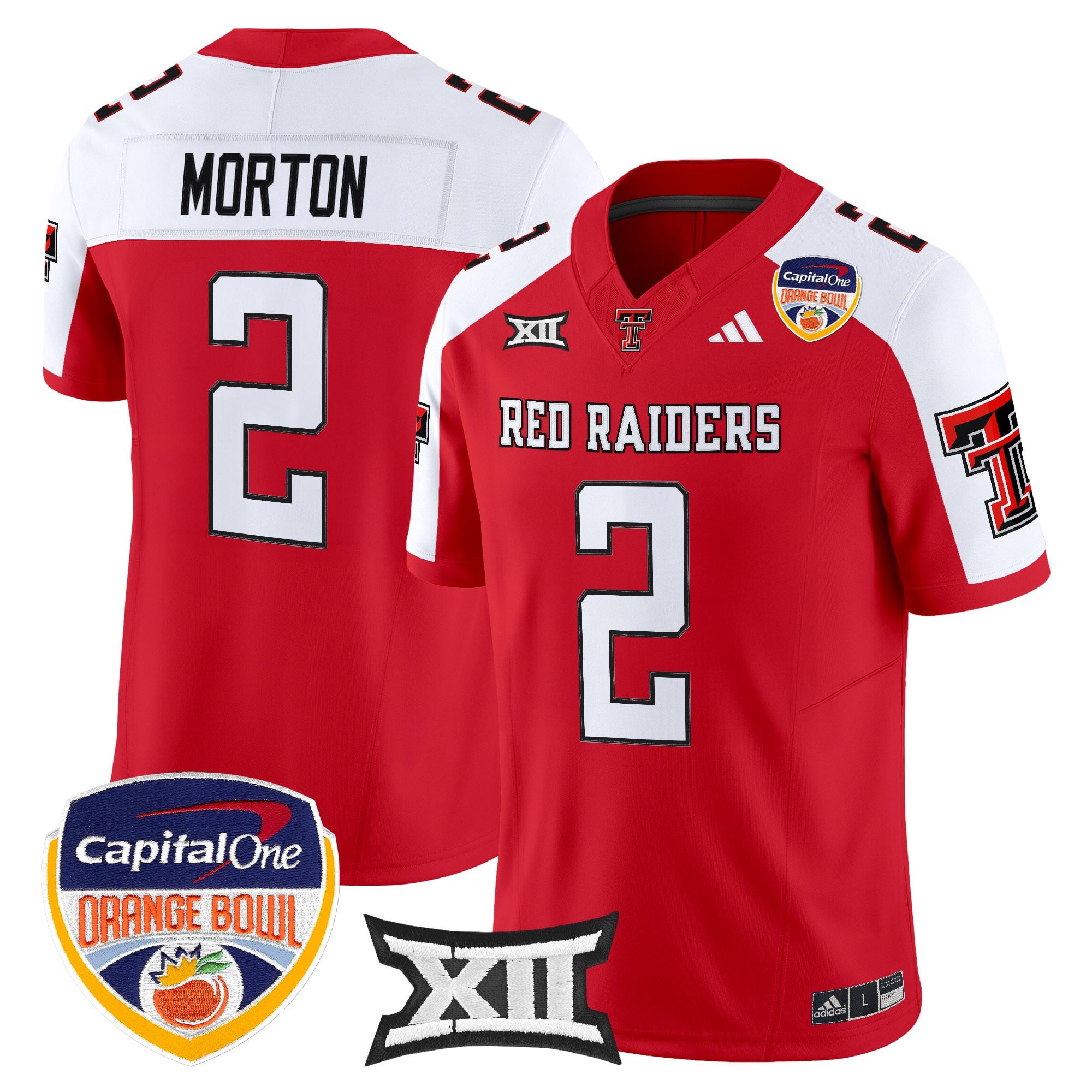 Men's Texas Tech Red Raiders 2025 Orange Bowl Vapor Limited Jersey V2 - All Stitched