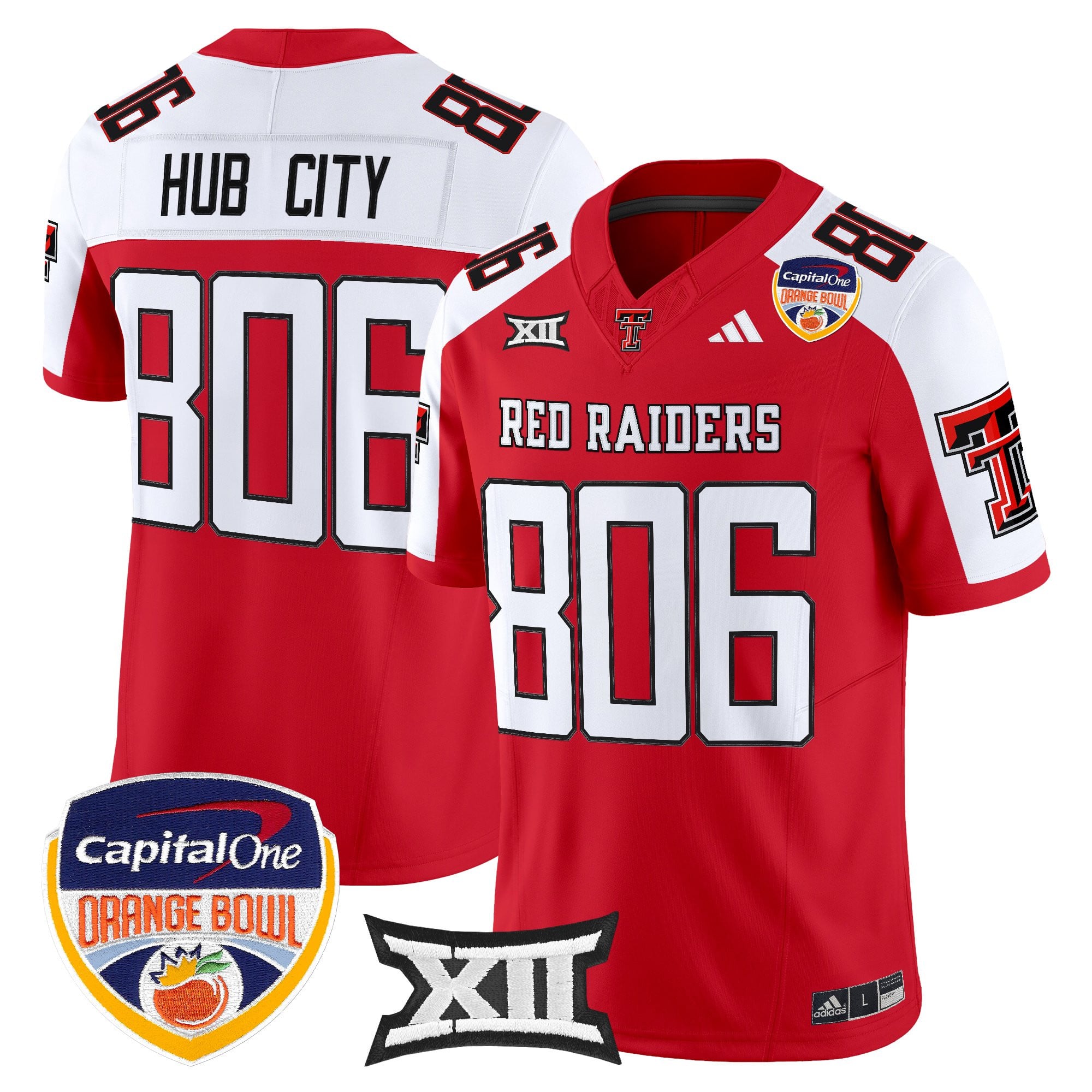 Men's Texas Tech Red Raiders 2025 Orange Bowl Vapor Limited Jersey V2 - All Stitched