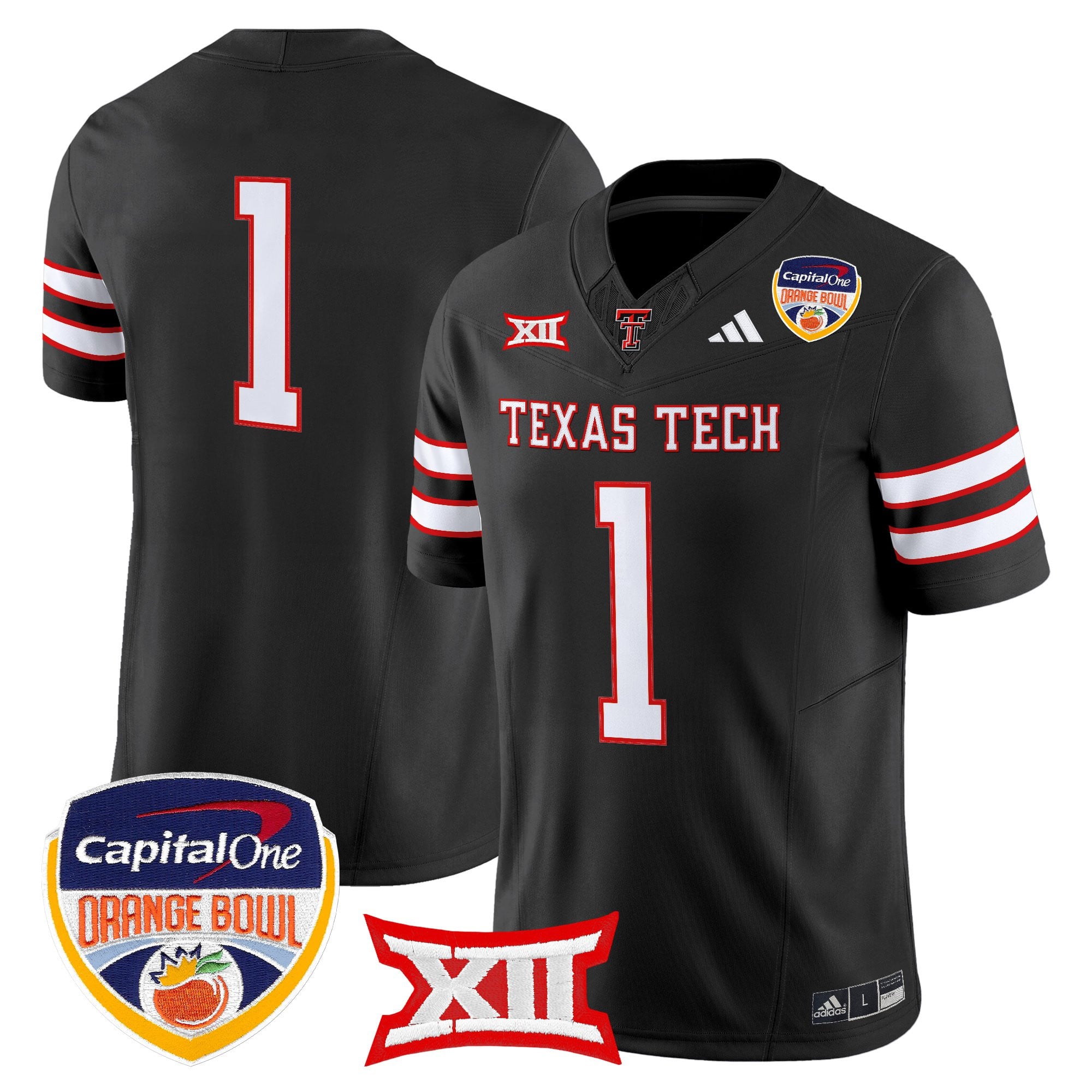 Men's Texas Tech Red Raiders 2025 Orange Bowl Vapor Limited Jersey V2 - All Stitched
