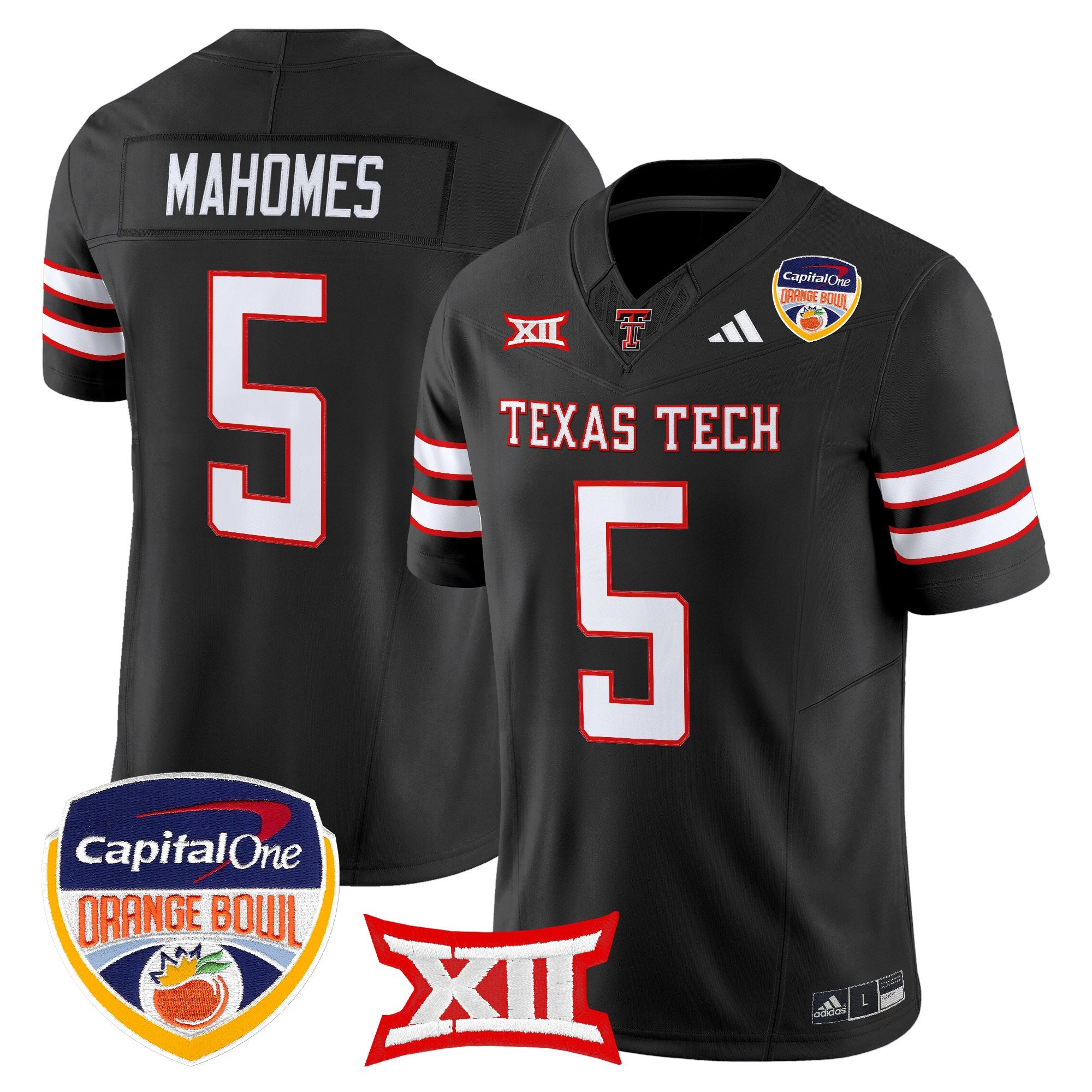 Men's Texas Tech Red Raiders 2025 Orange Bowl Vapor Limited Jersey V2 - All Stitched