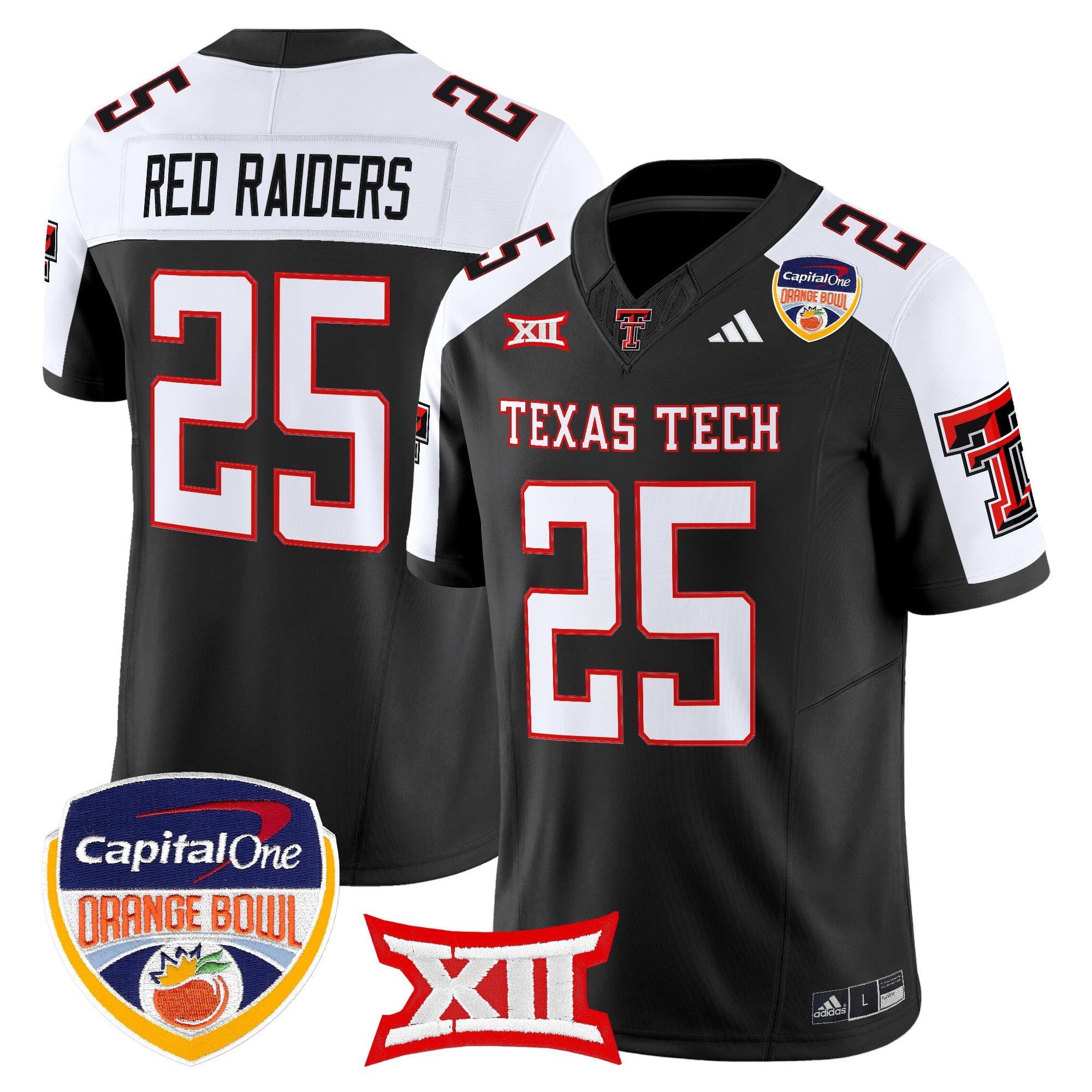 Men's Texas Tech Red Raiders 2025 Orange Bowl Vapor Limited Jersey V2 - All Stitched