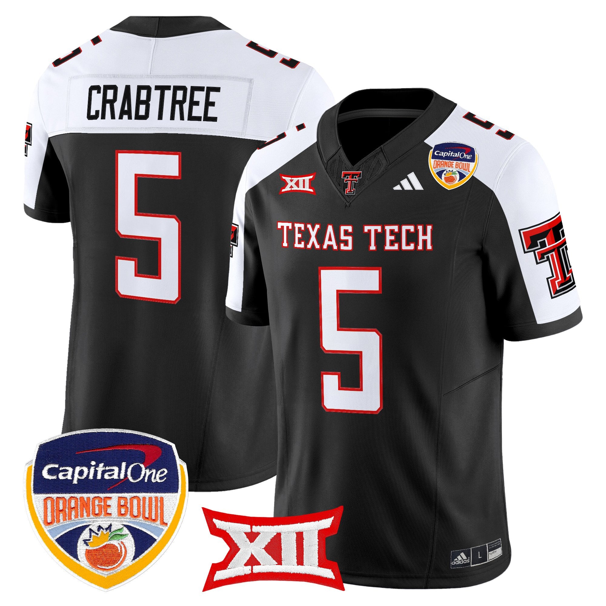 Men's Texas Tech Red Raiders 2025 Orange Bowl Vapor Limited Jersey V2 - All Stitched