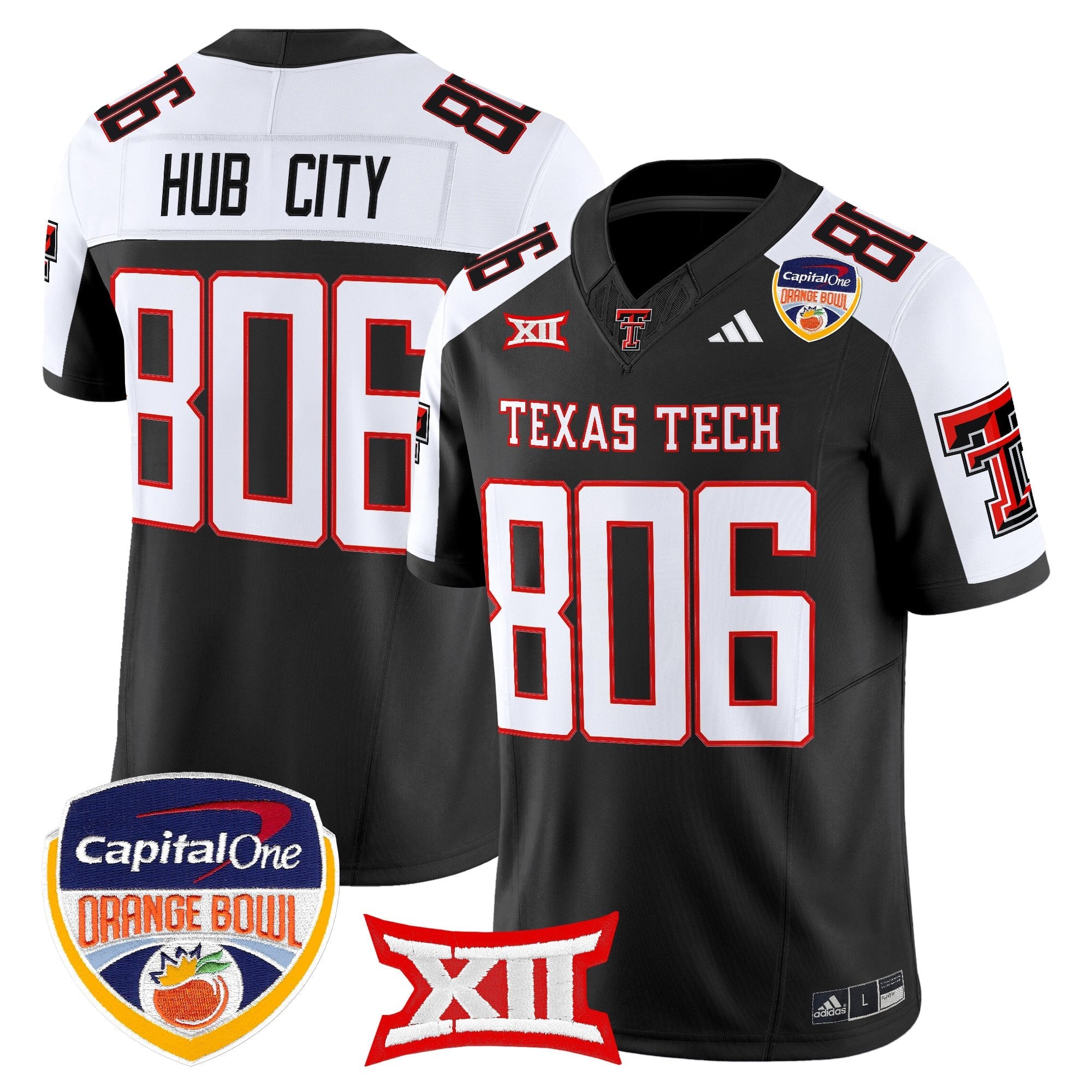 Men's Texas Tech Red Raiders 2025 Orange Bowl Vapor Limited Jersey V2 - All Stitched