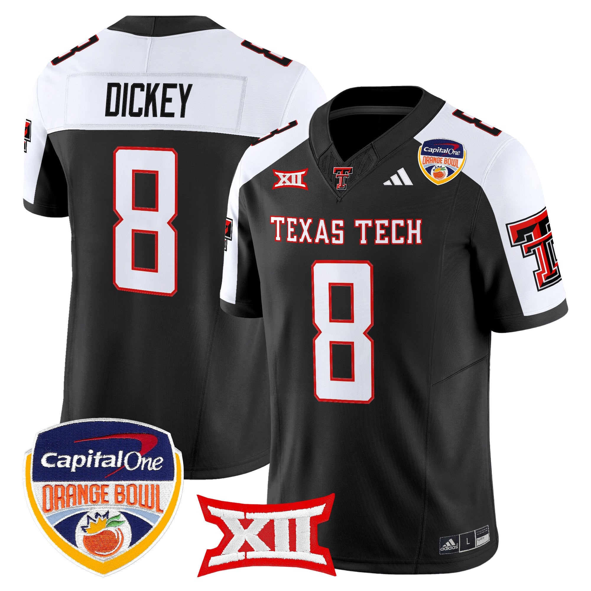 Men's Texas Tech Red Raiders 2025 Orange Bowl Vapor Limited Jersey V2 - All Stitched