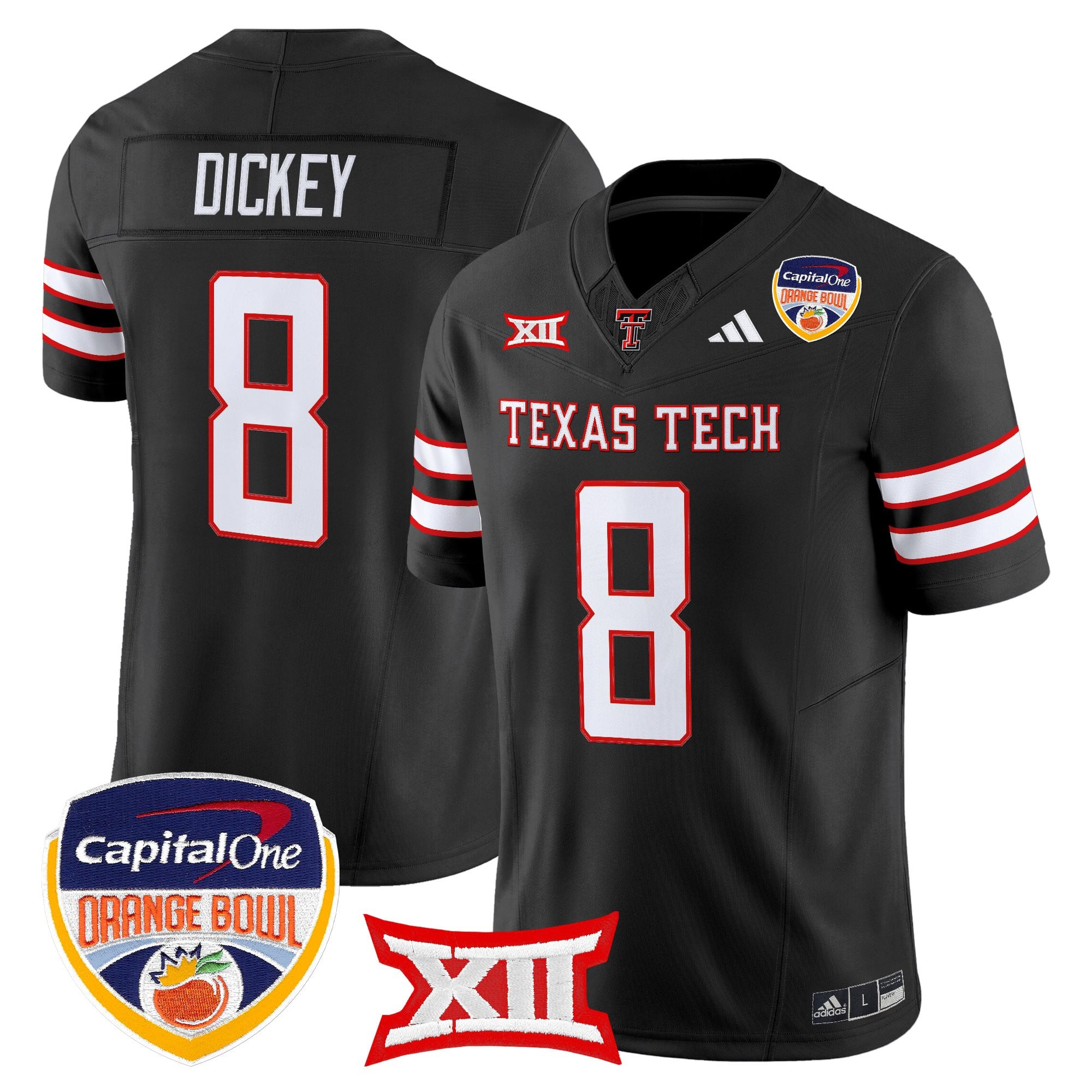 Men's Texas Tech Red Raiders 2025 Orange Bowl Vapor Limited Jersey V2 - All Stitched