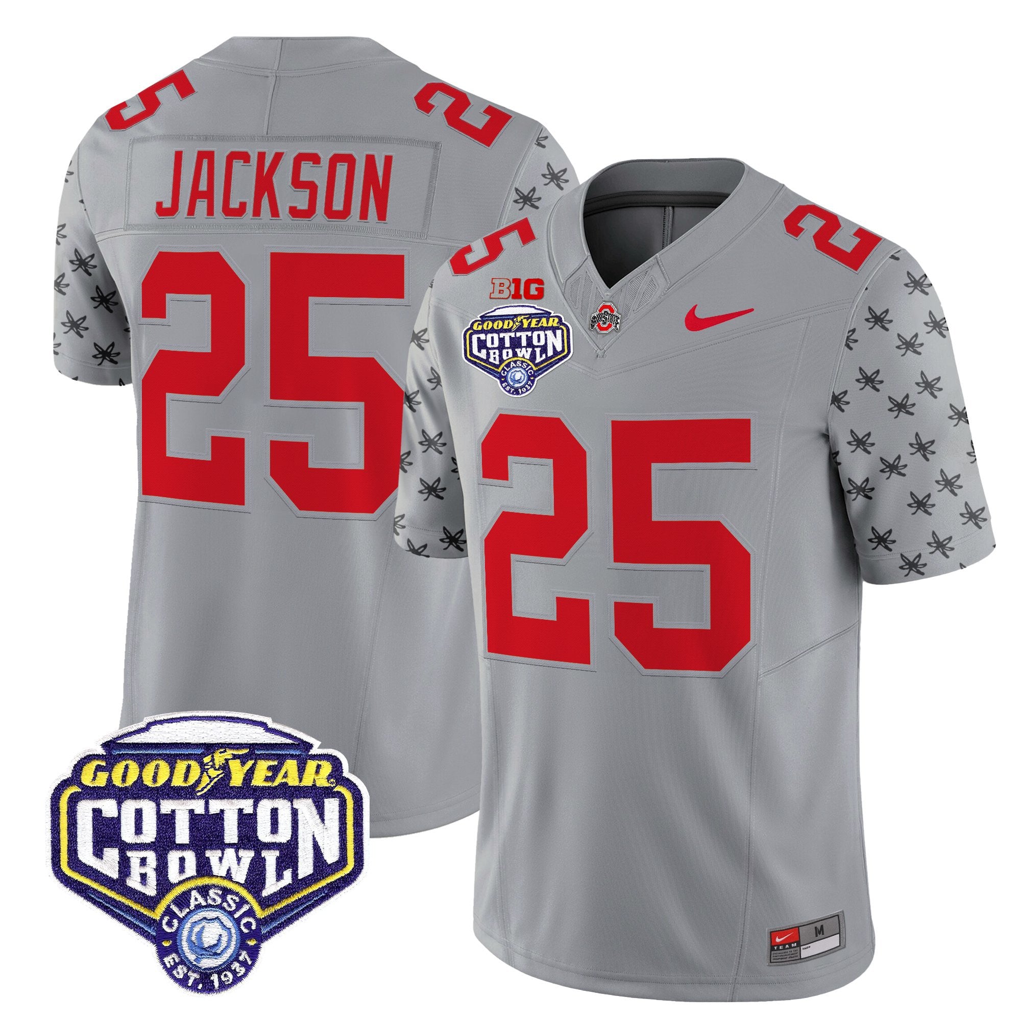 Men's Ohio State Buckeyes 2025 Cotton Bowl Patch Vapor Limited Jersey - All Stitched