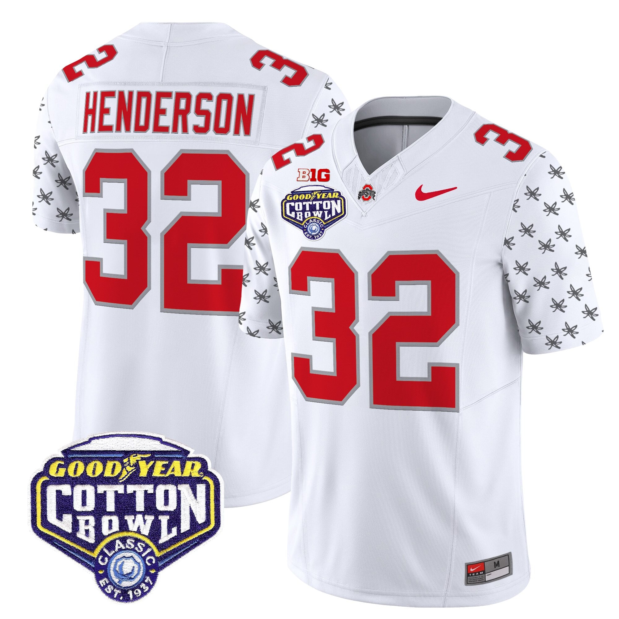 Men's Ohio State Buckeyes 2025 Cotton Bowl Patch Vapor Limited Jersey - All Stitched