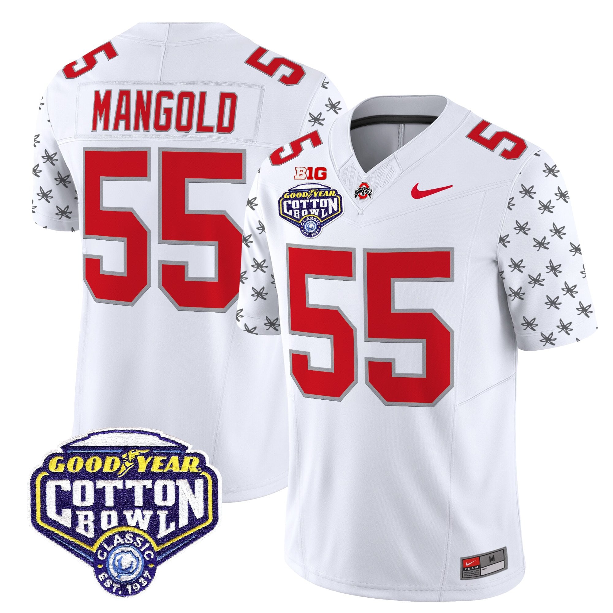Men's Ohio State Buckeyes 2025 Cotton Bowl Patch Vapor Limited Jersey - All Stitched
