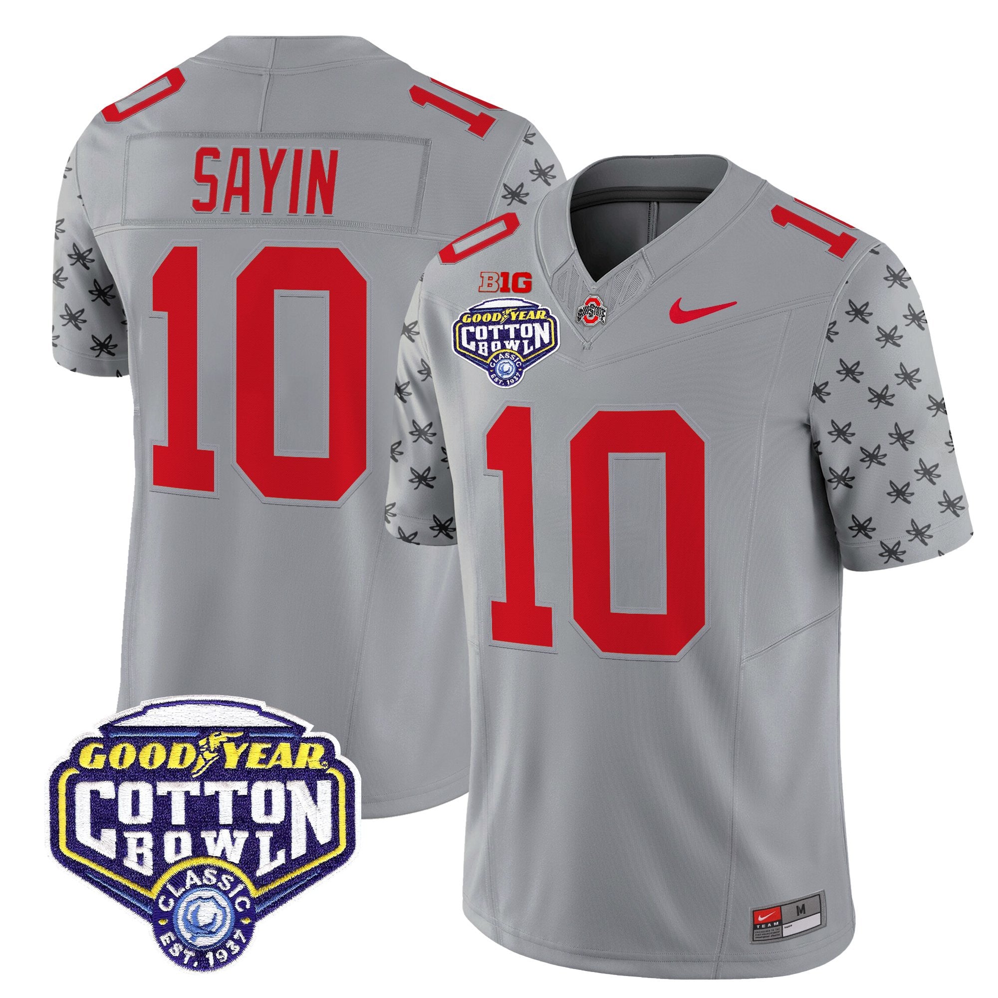 Men's Ohio State Buckeyes 2025 Cotton Bowl Patch Vapor Limited Jersey - All Stitched