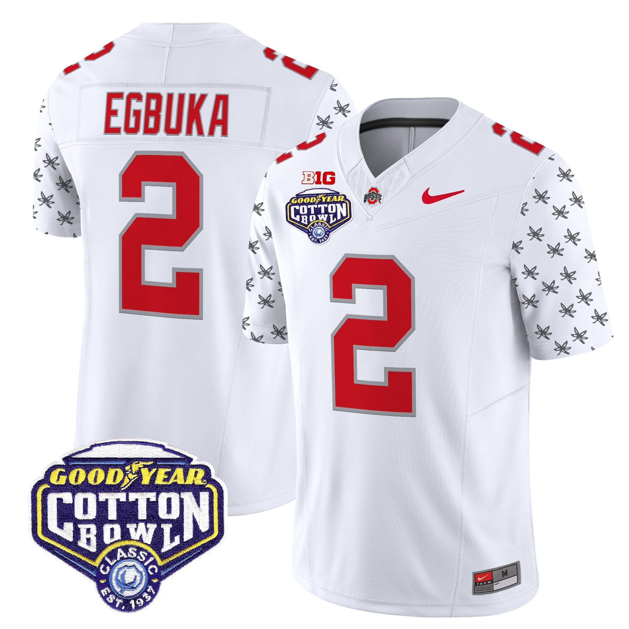 Men's Ohio State Buckeyes 2025 Cotton Bowl Patch Vapor Limited Jersey - All Stitched