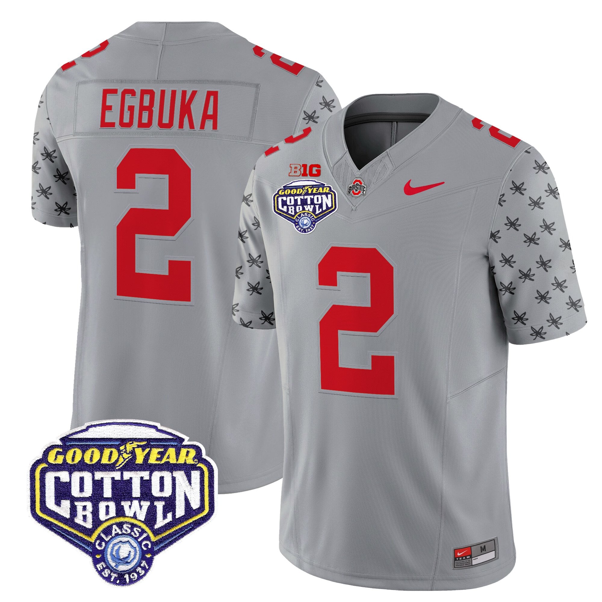 Men's Ohio State Buckeyes 2025 Cotton Bowl Patch Vapor Limited Jersey - All Stitched
