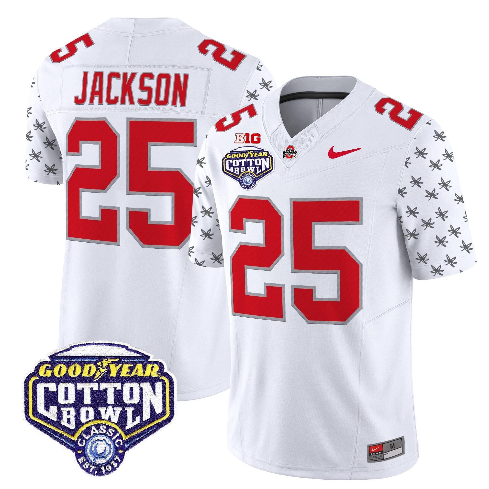 Men's Ohio State Buckeyes 2025 Cotton Bowl Patch Vapor Limited Jersey - All Stitched