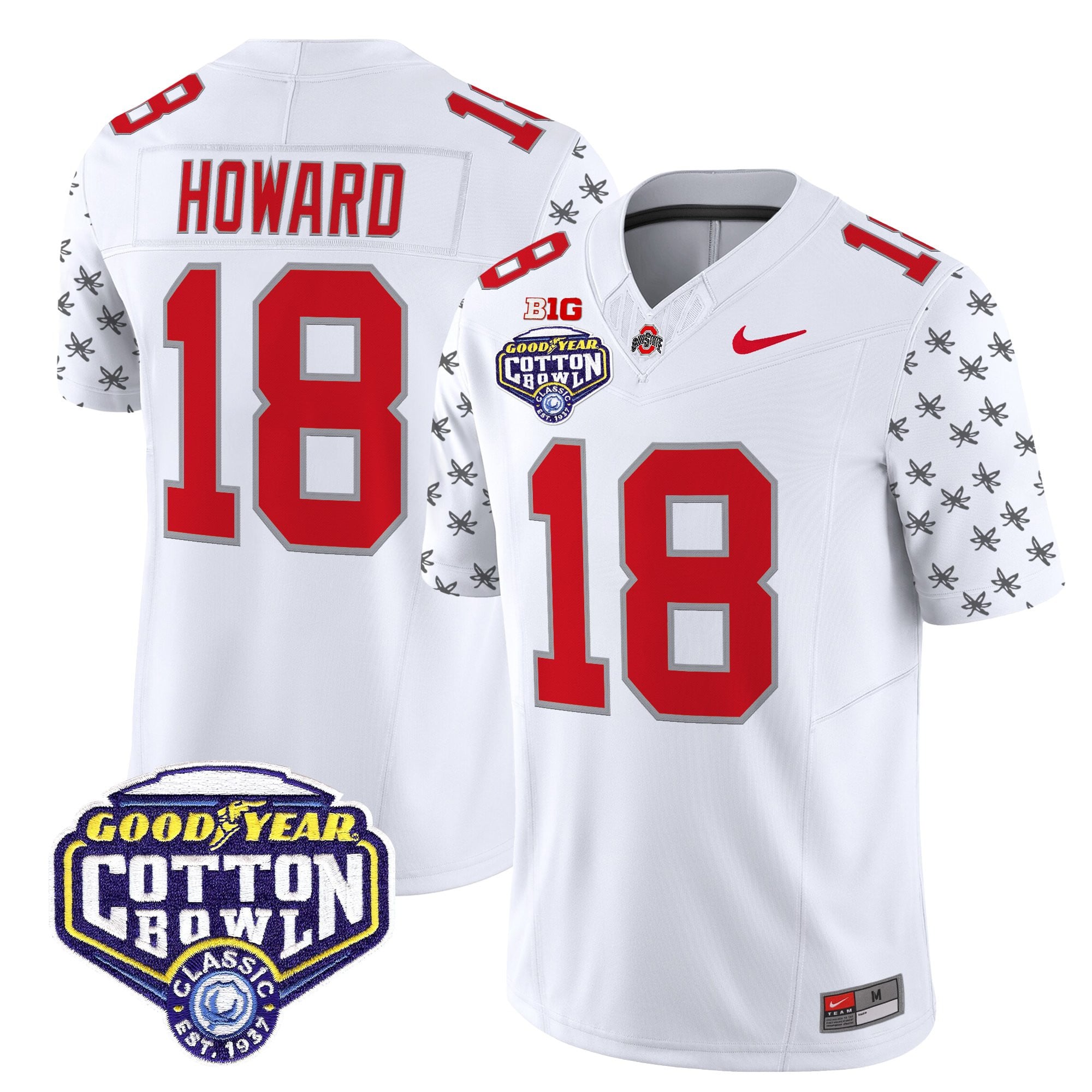 Men's Ohio State Buckeyes 2025 Cotton Bowl Patch Vapor Limited Jersey - All Stitched