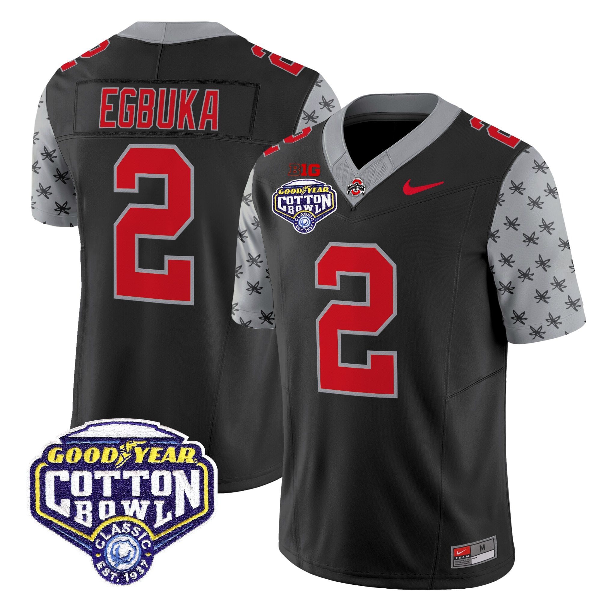 Men's Ohio State Buckeyes 2025 Cotton Bowl Patch Vapor Limited Jersey - All Stitched
