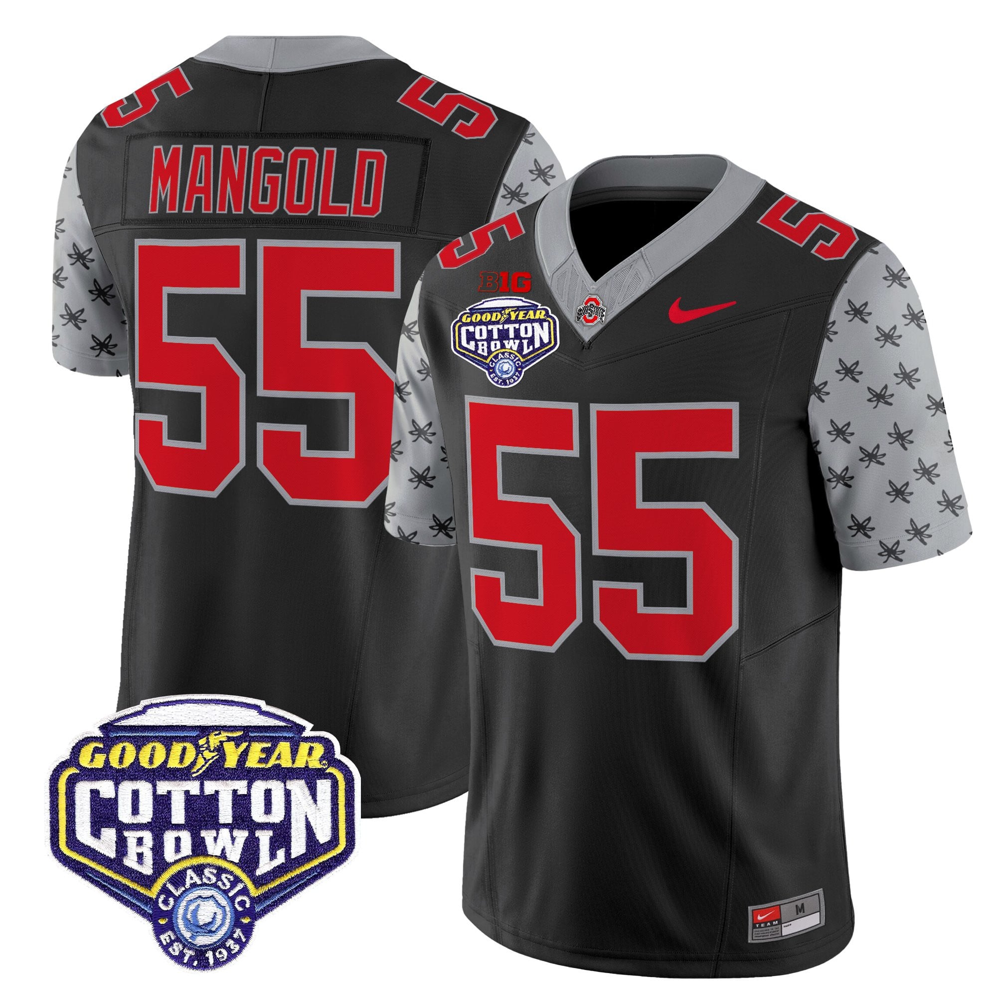 Men's Ohio State Buckeyes 2025 Cotton Bowl Patch Vapor Limited Jersey - All Stitched