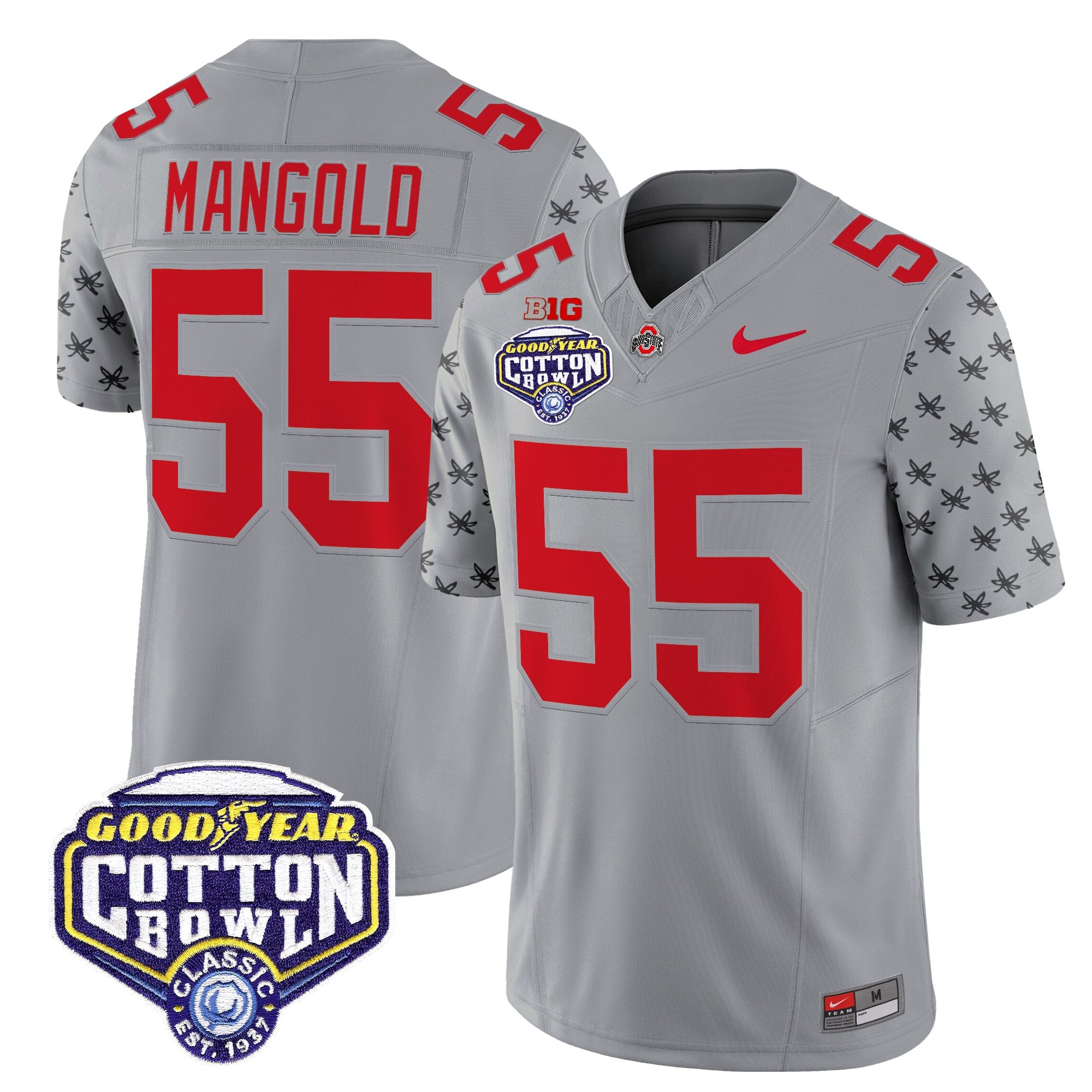Men's Ohio State Buckeyes 2025 Cotton Bowl Patch Vapor Limited Jersey - All Stitched