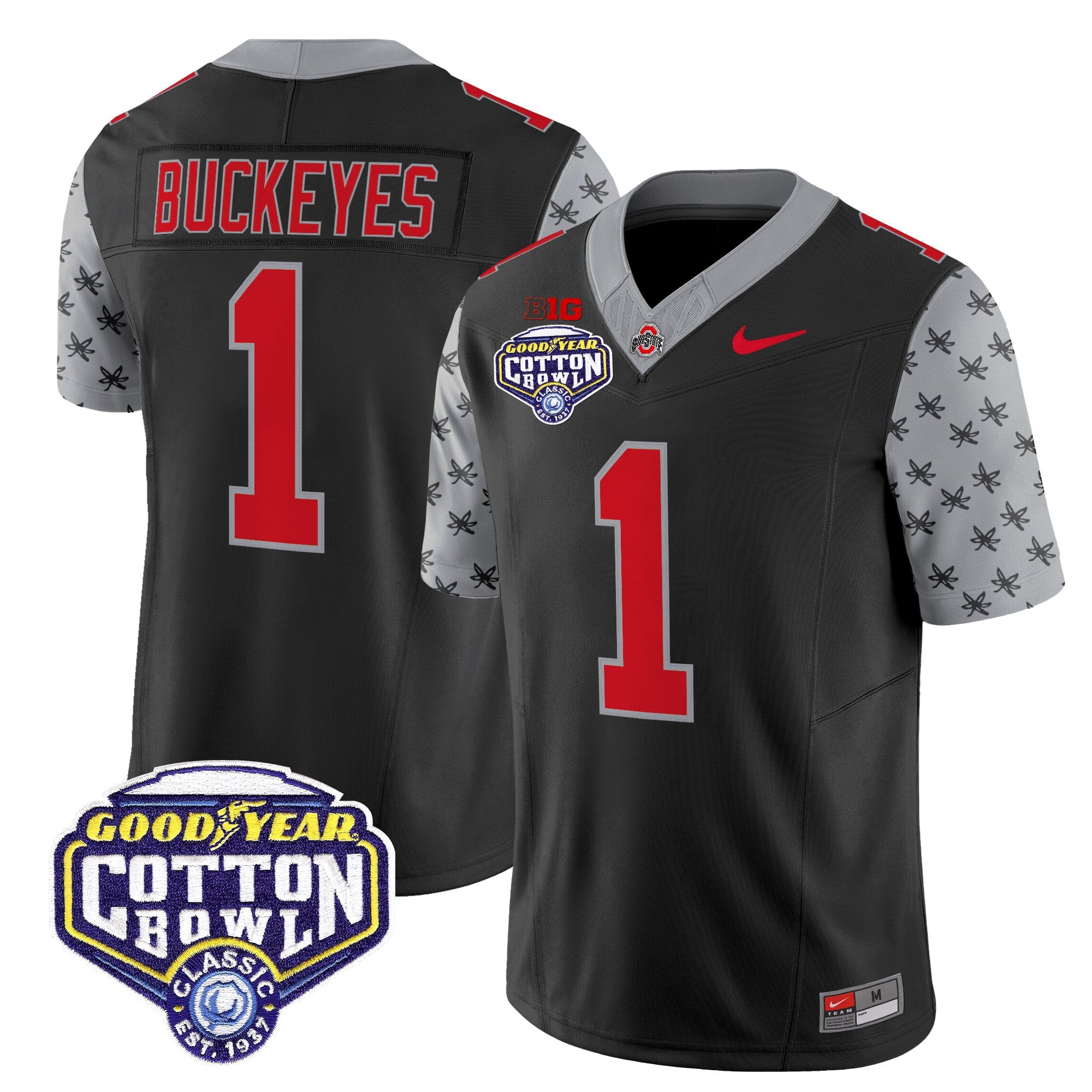 Men's Ohio State Buckeyes 2025 Cotton Bowl Patch Vapor Limited Jersey - All Stitched