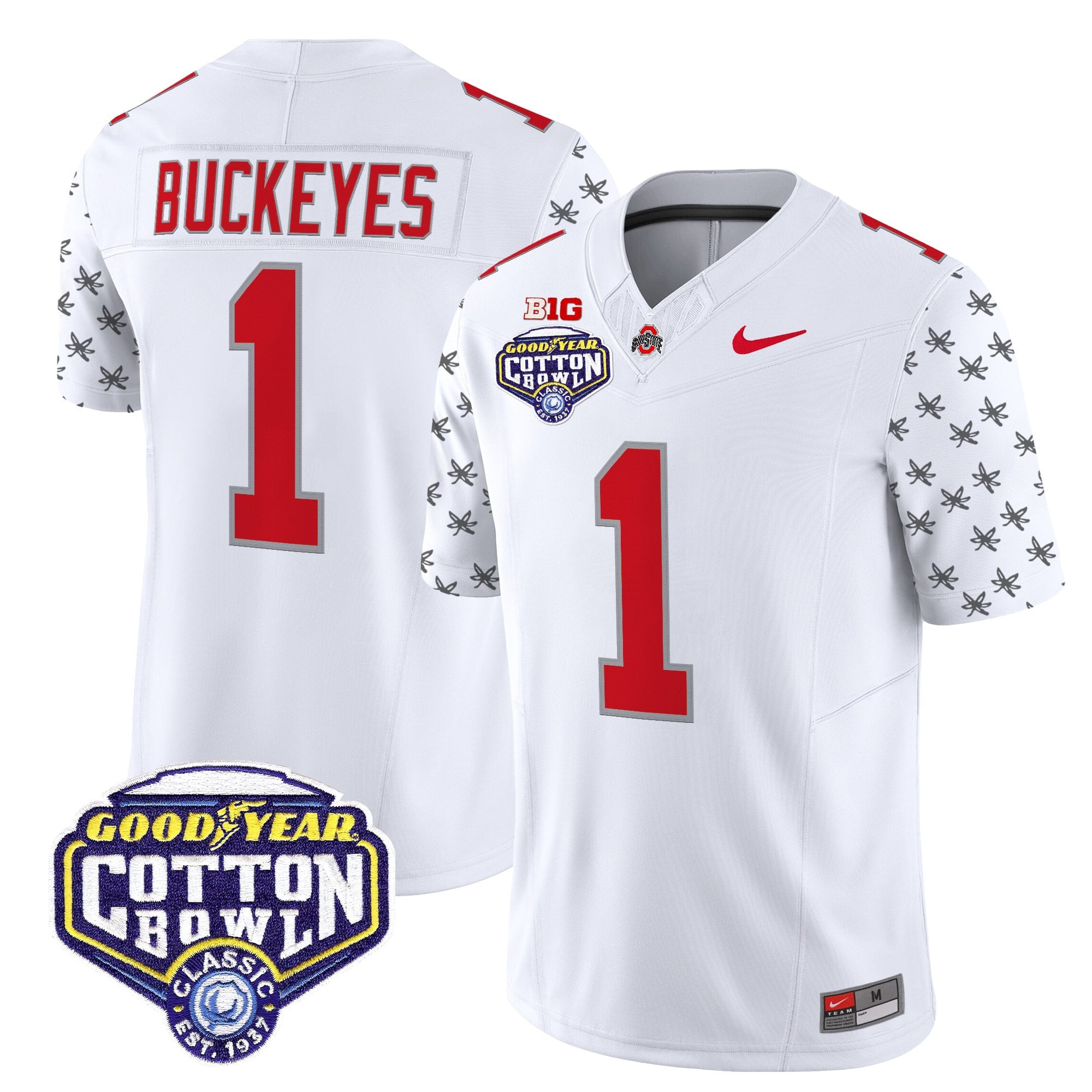 Men's Ohio State Buckeyes 2025 Cotton Bowl Patch Vapor Limited Jersey - All Stitched