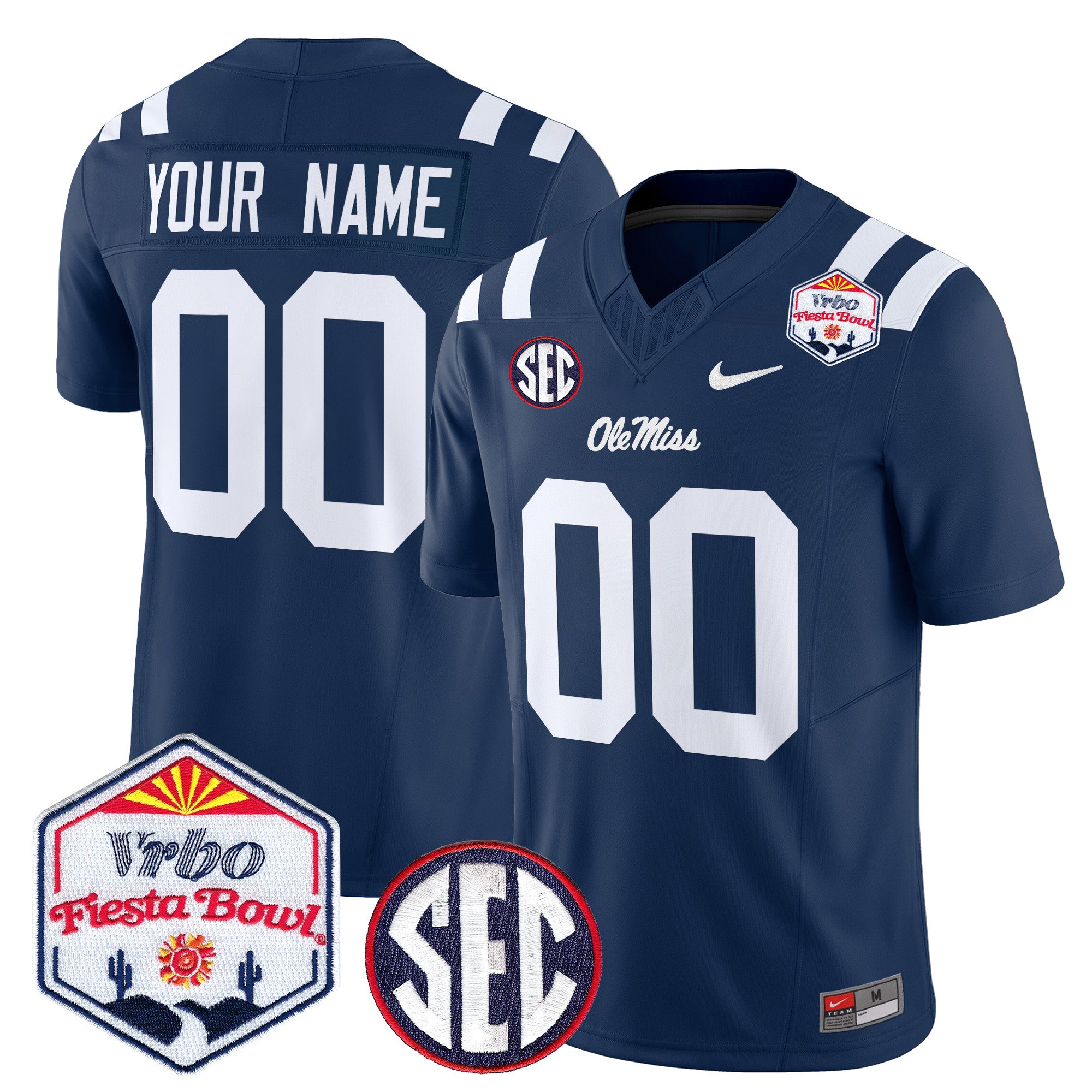 Ole Miss Rebels 2026 The Fiesta Bowl Vapor Limited Custom Jersey - All Stitched
