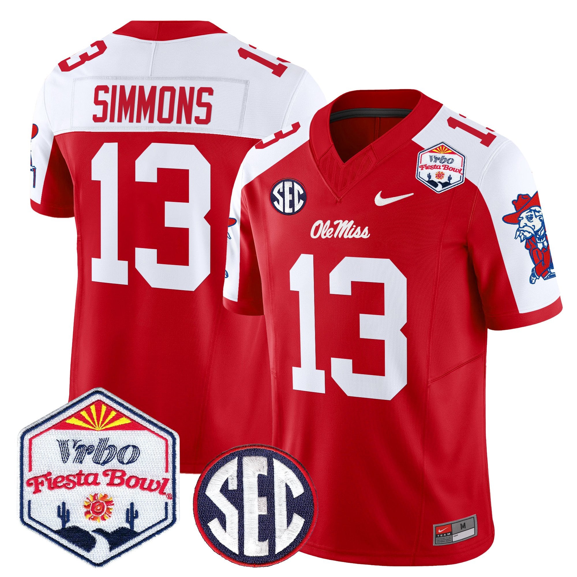 Men's Ole Miss Rebels 2026 The Fiesta Bowl Vapor Limited Jersey - All Stitched