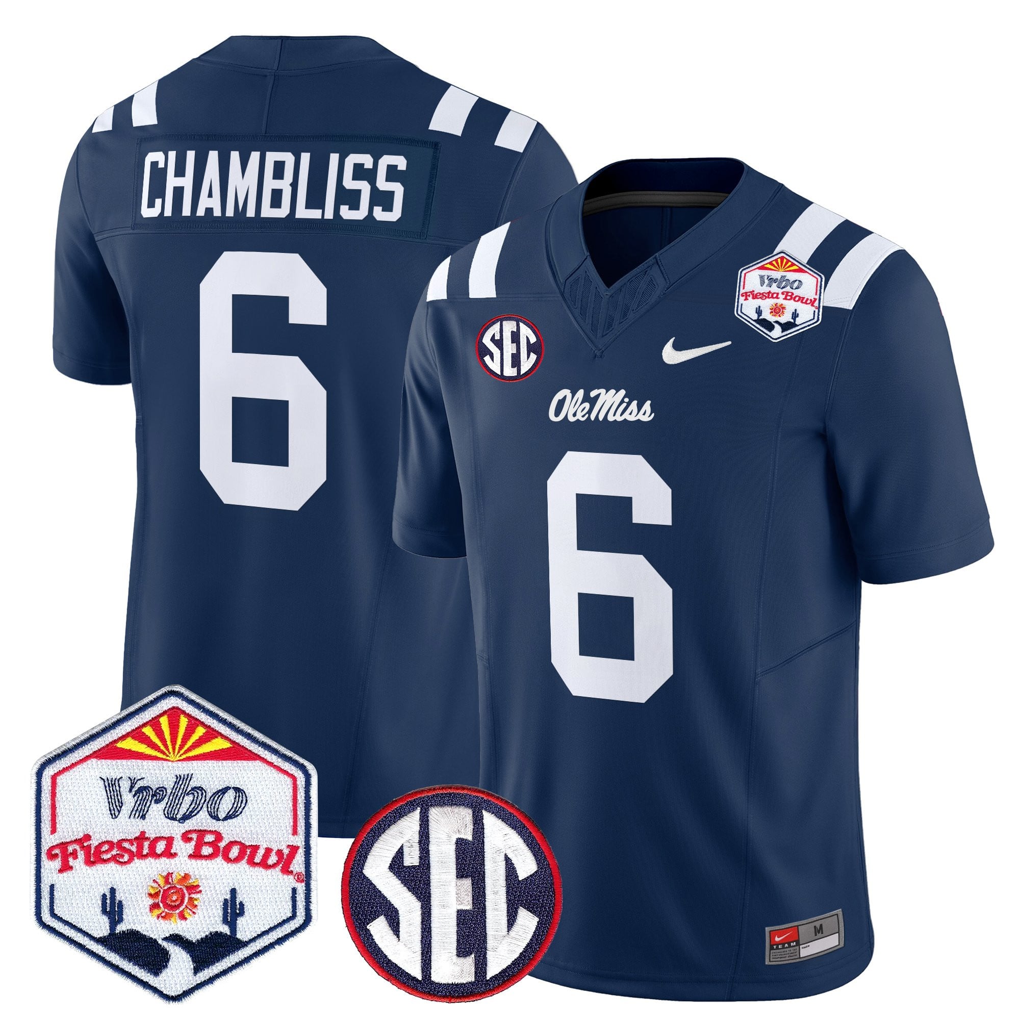 Men's Ole Miss Rebels 2026 The Fiesta Bowl Vapor Limited Jersey - All Stitched
