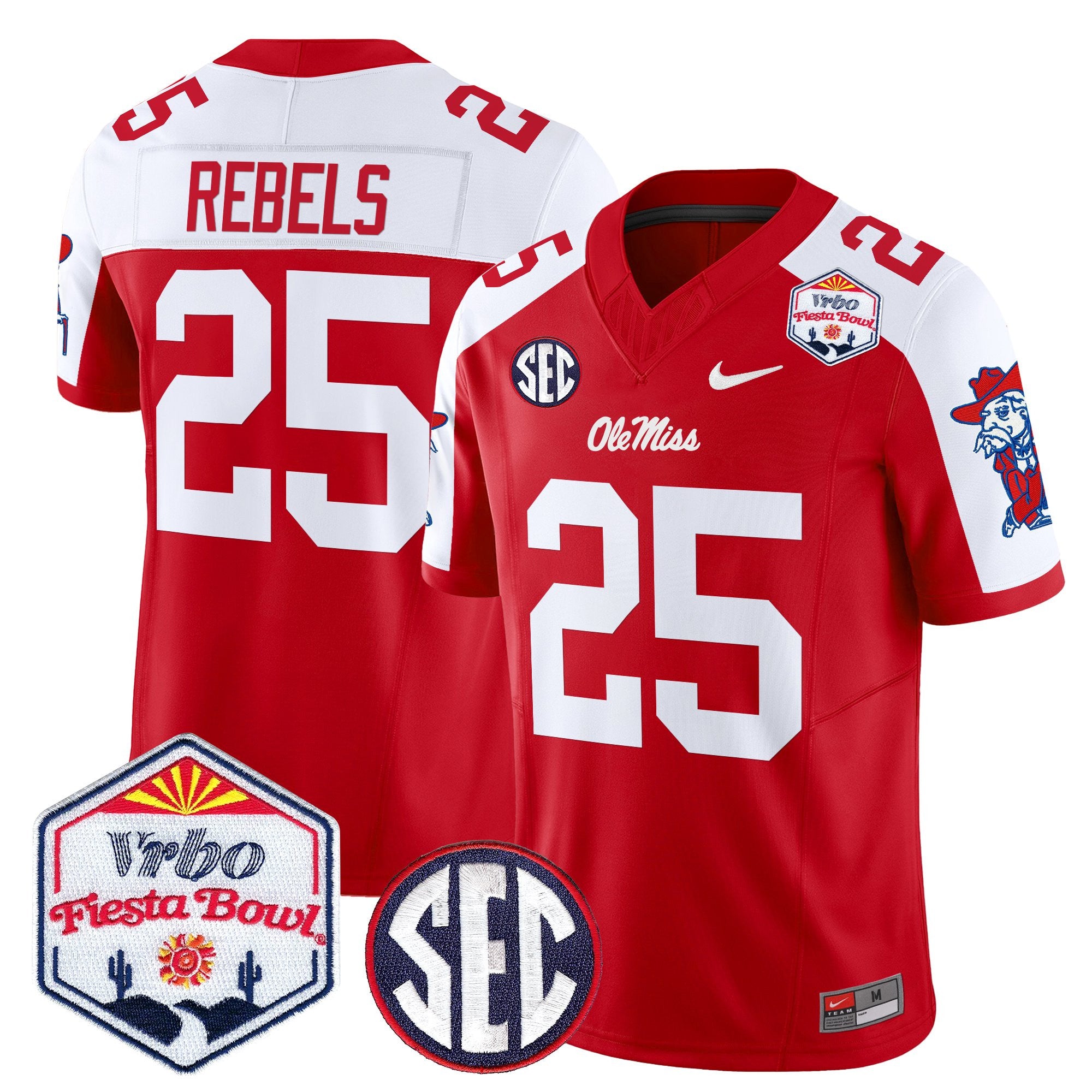 Men's Ole Miss Rebels 2026 The Fiesta Bowl Vapor Limited Jersey - All Stitched