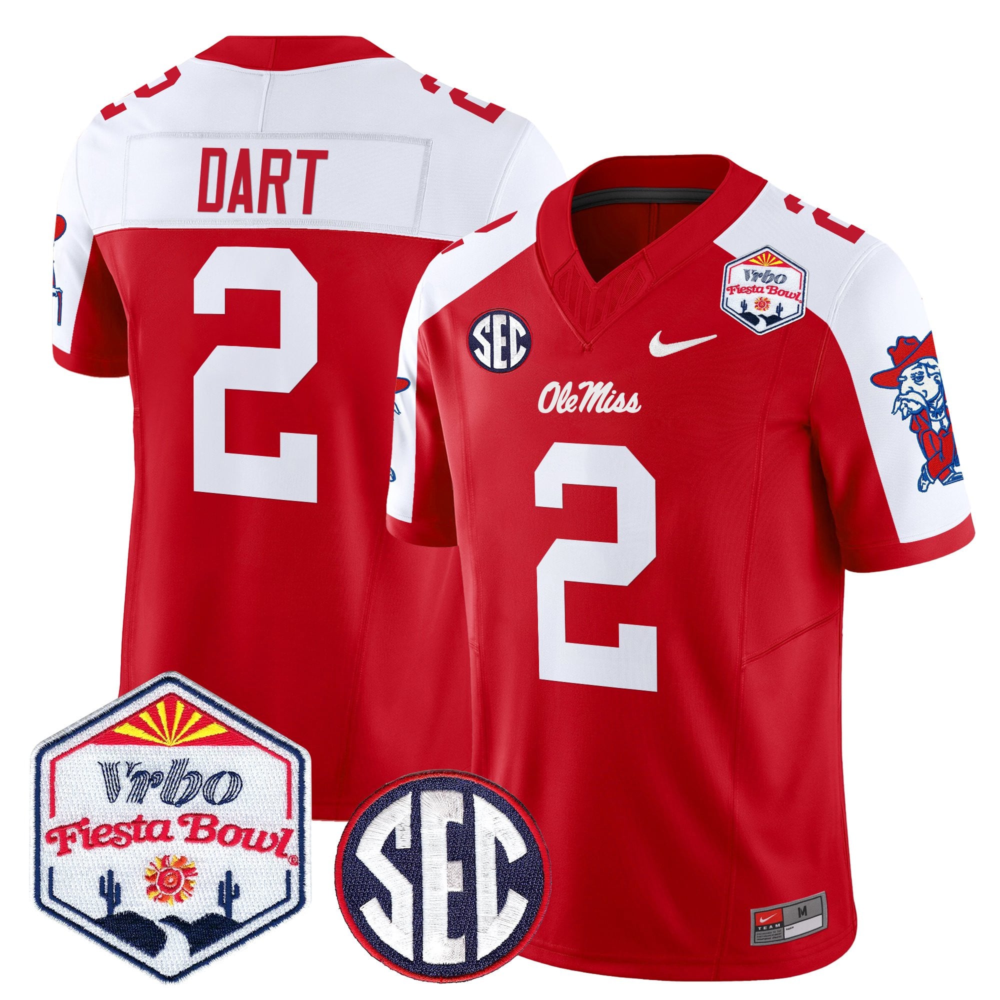 Men's Ole Miss Rebels 2026 The Fiesta Bowl Vapor Limited Jersey - All Stitched