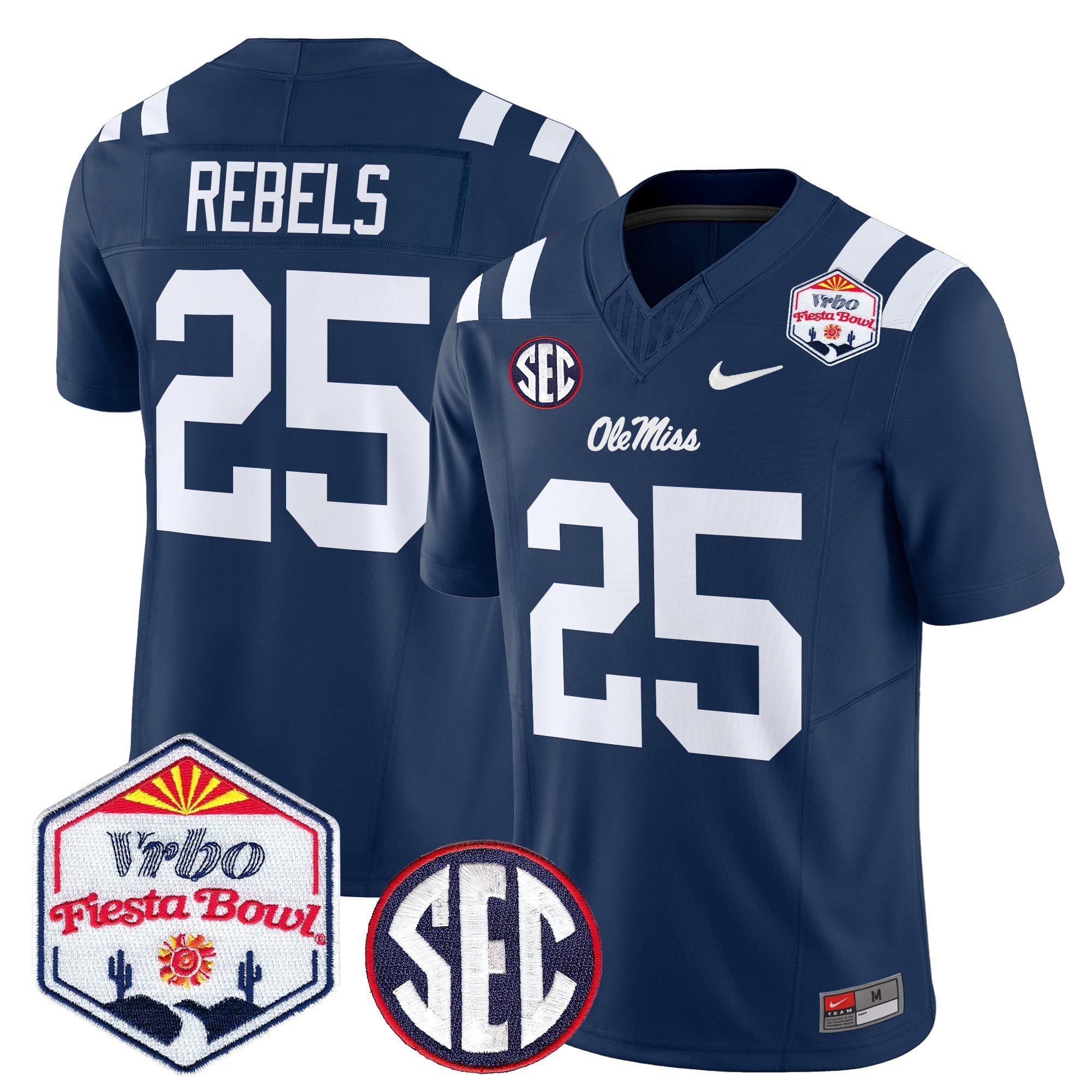 Men's Ole Miss Rebels 2026 The Fiesta Bowl Vapor Limited Jersey - All Stitched