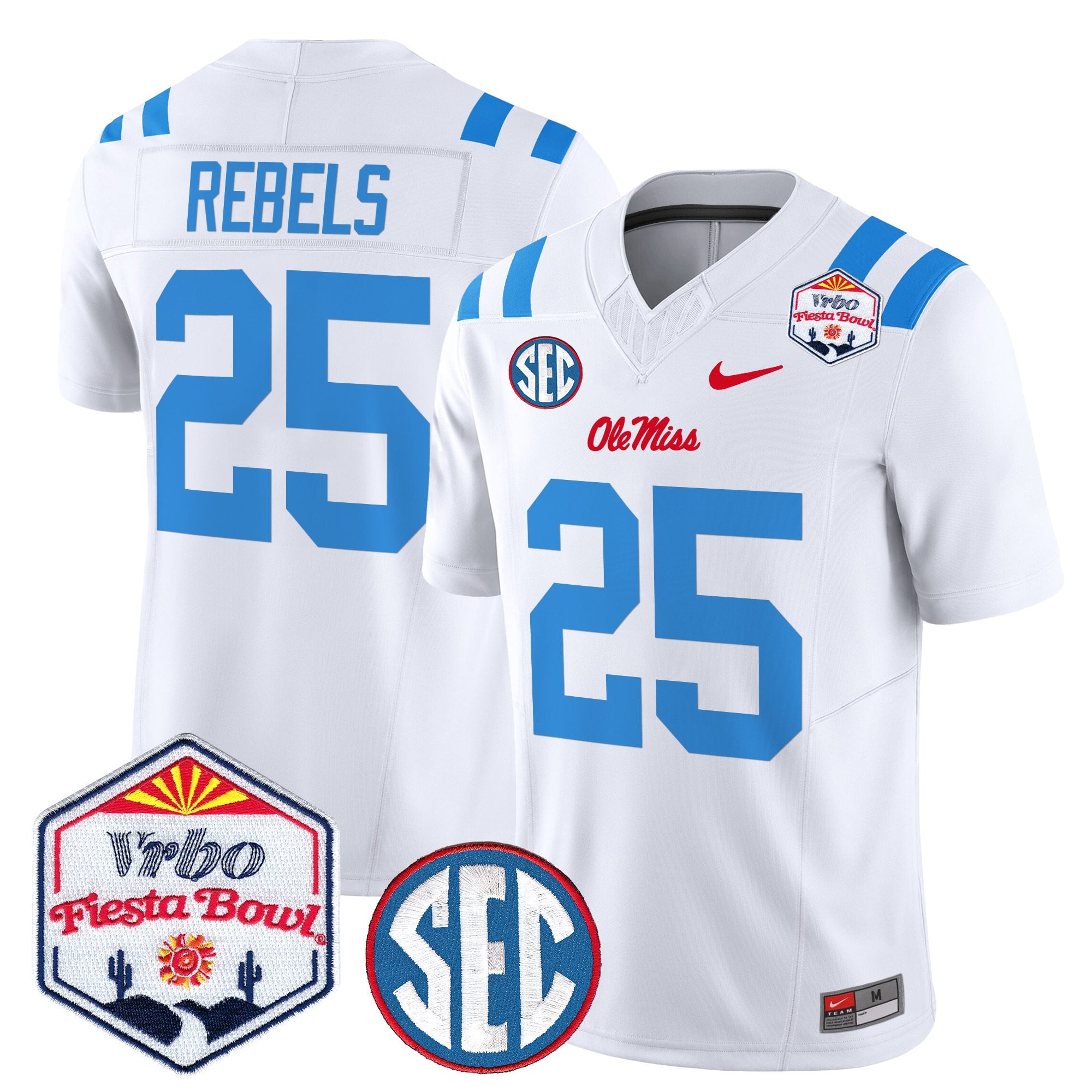 Men's Ole Miss Rebels 2026 The Fiesta Bowl Vapor Limited Jersey - All Stitched