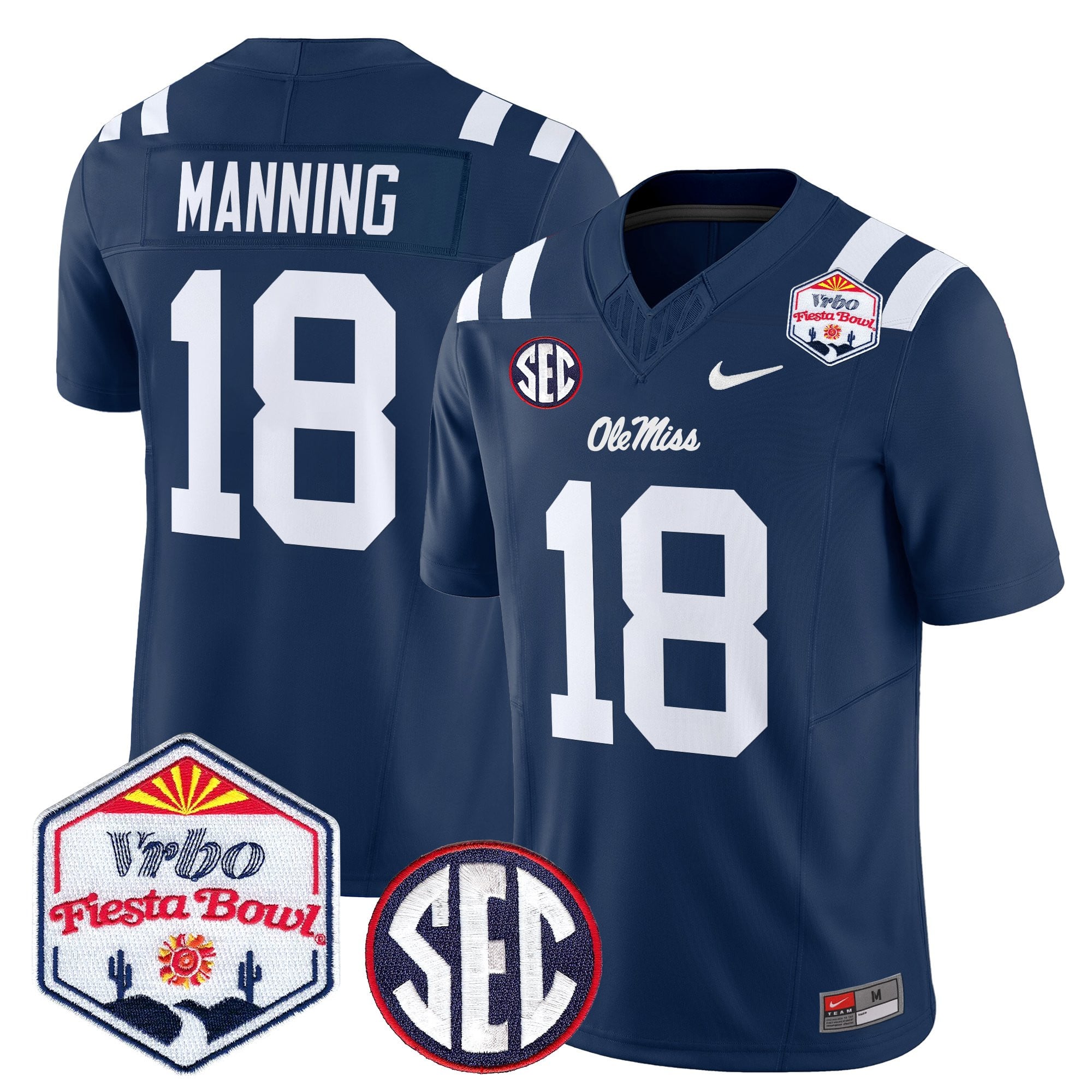 Men's Ole Miss Rebels 2026 The Fiesta Bowl Vapor Limited Jersey - All Stitched