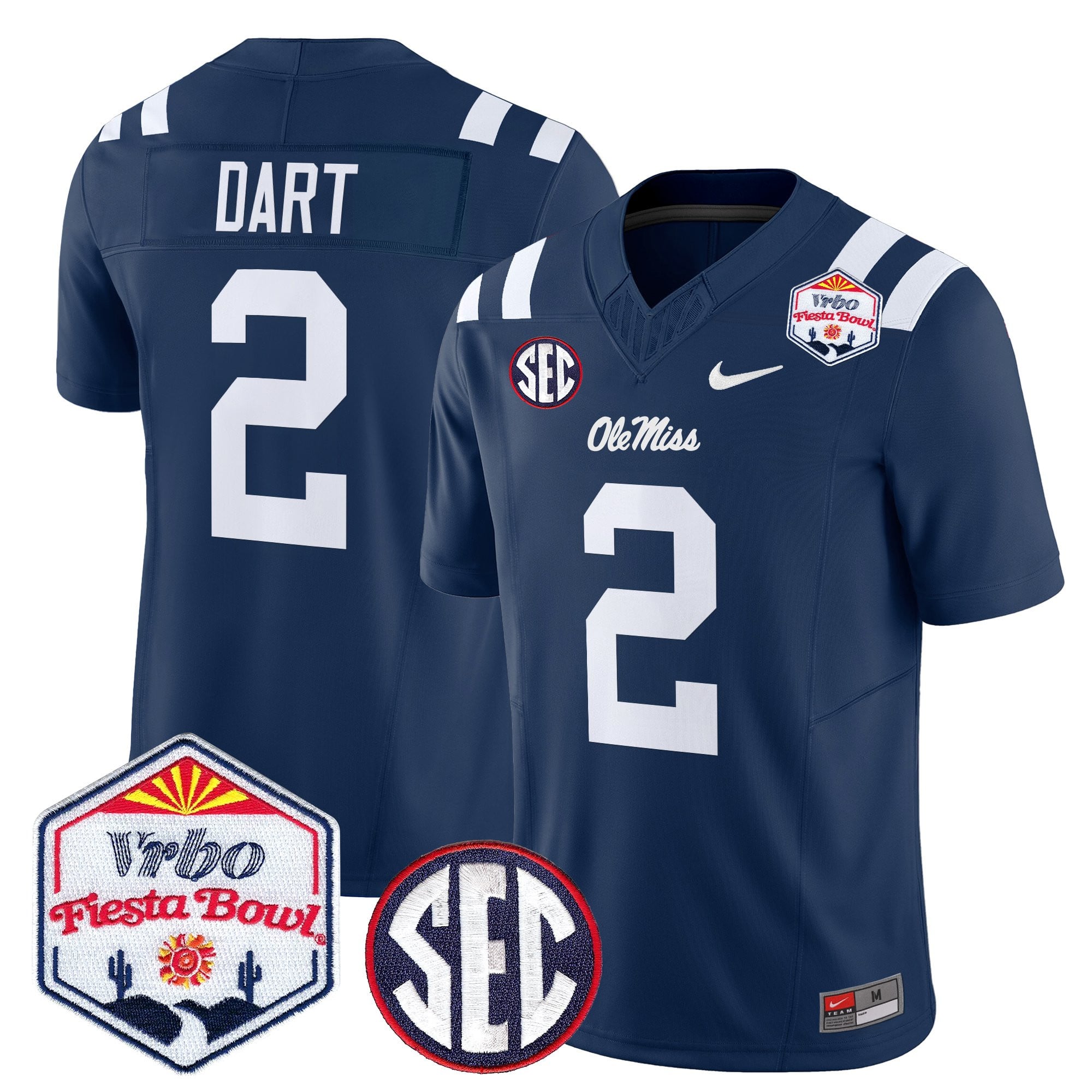 Men's Ole Miss Rebels 2026 The Fiesta Bowl Vapor Limited Jersey - All Stitched