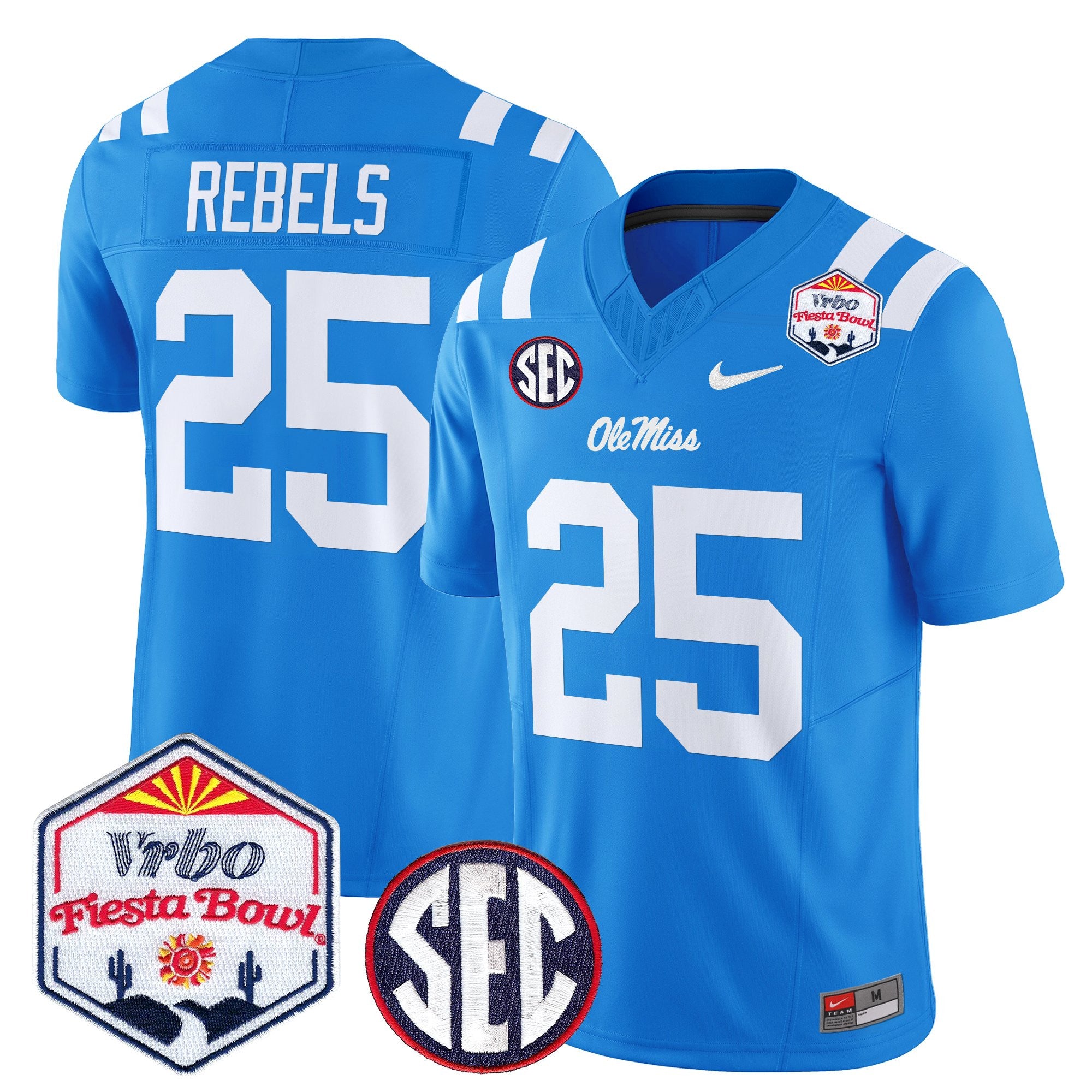 Men's Ole Miss Rebels 2026 The Fiesta Bowl Vapor Limited Jersey - All Stitched