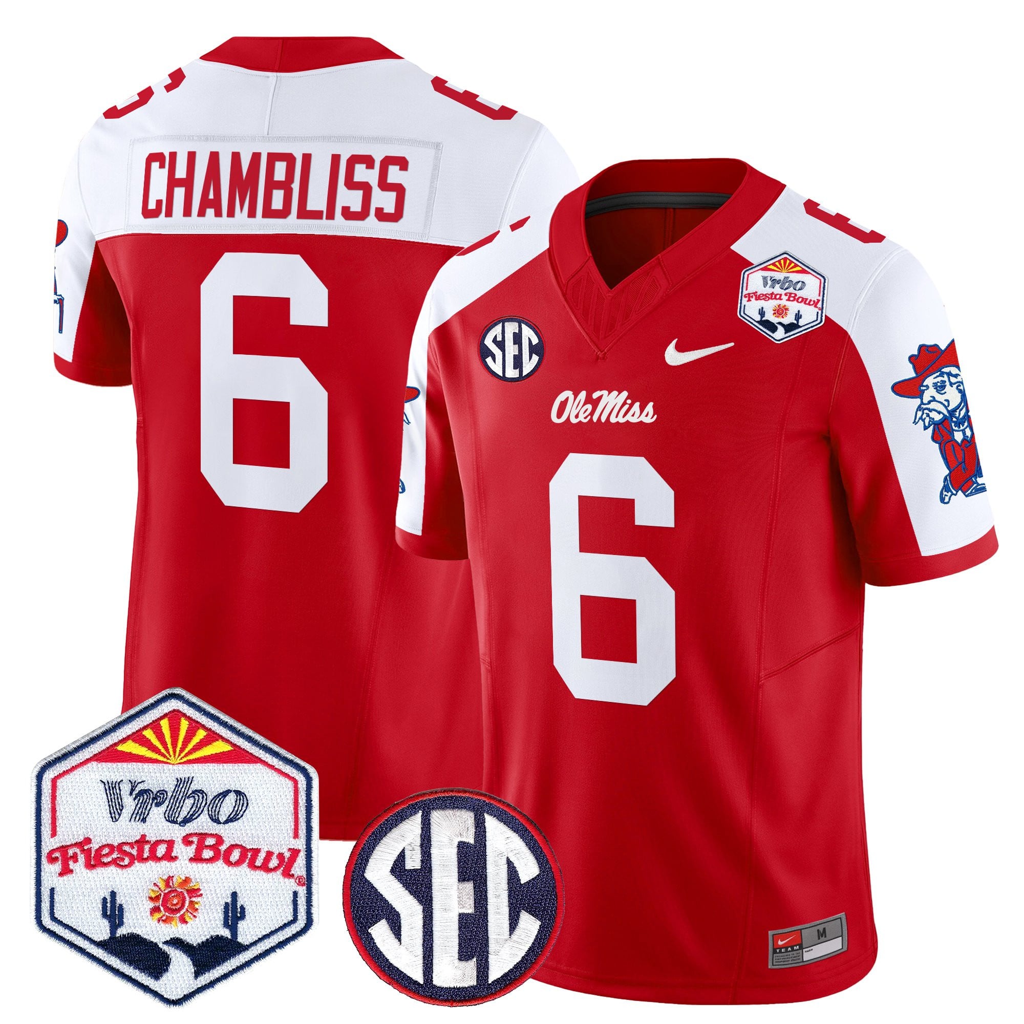 Men's Ole Miss Rebels 2026 The Fiesta Bowl Vapor Limited Jersey - All Stitched