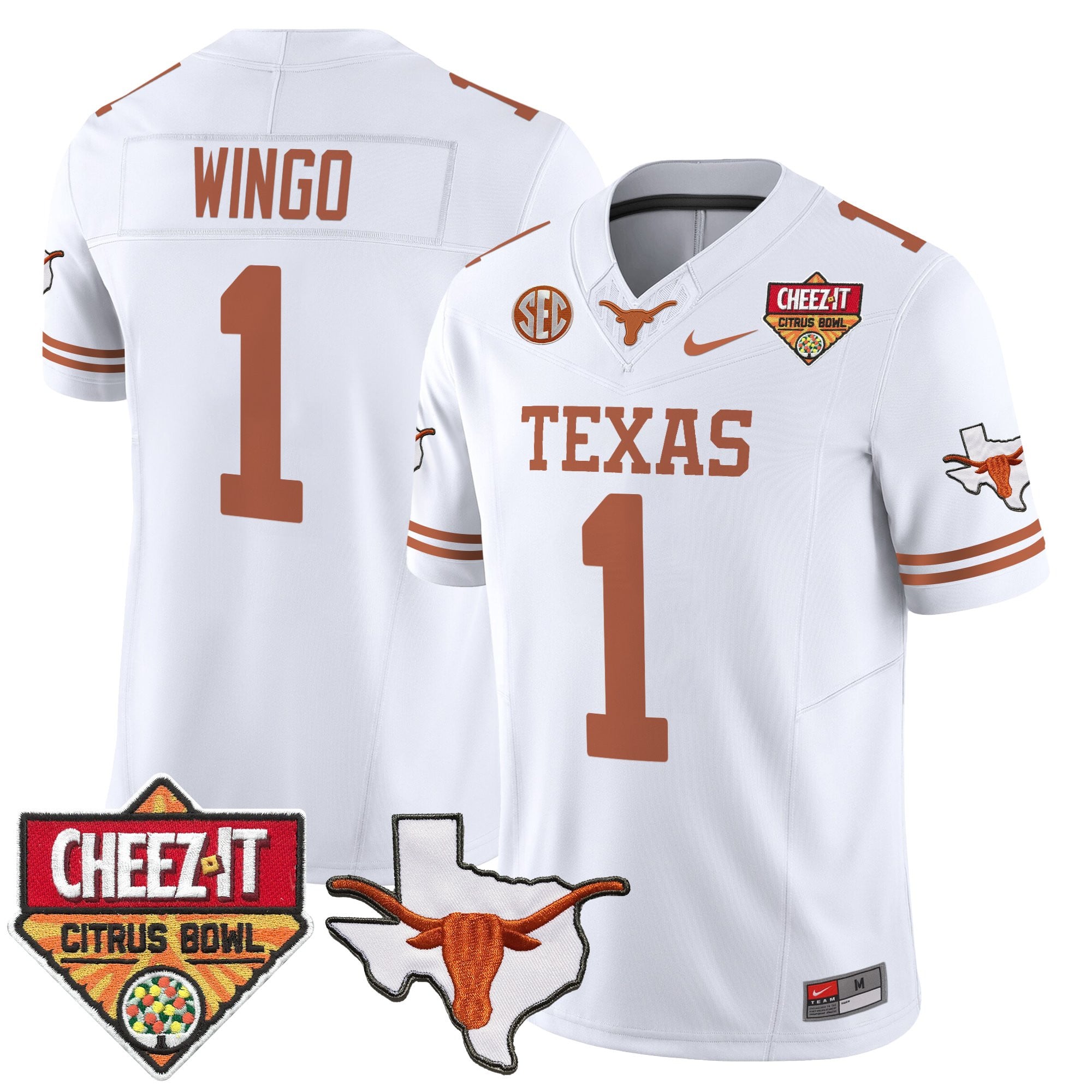 Men's Texas Longhorns 2025 Cheez-It Citrus Bowl Patch Vapor Limited Jersey - All Stitched