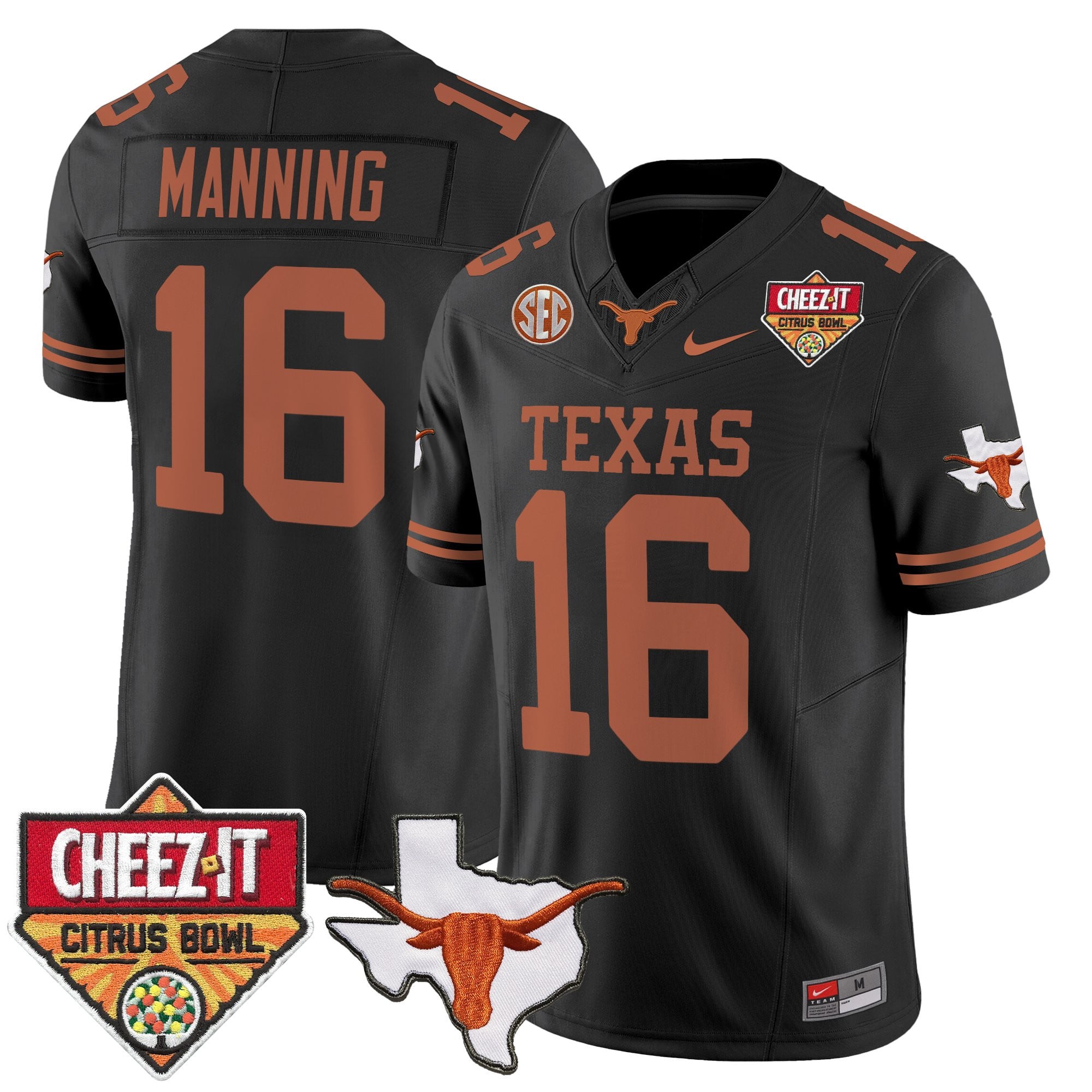 Men's Texas Longhorns 2025 Cheez-It Citrus Bowl Patch Vapor Limited Jersey - All Stitched