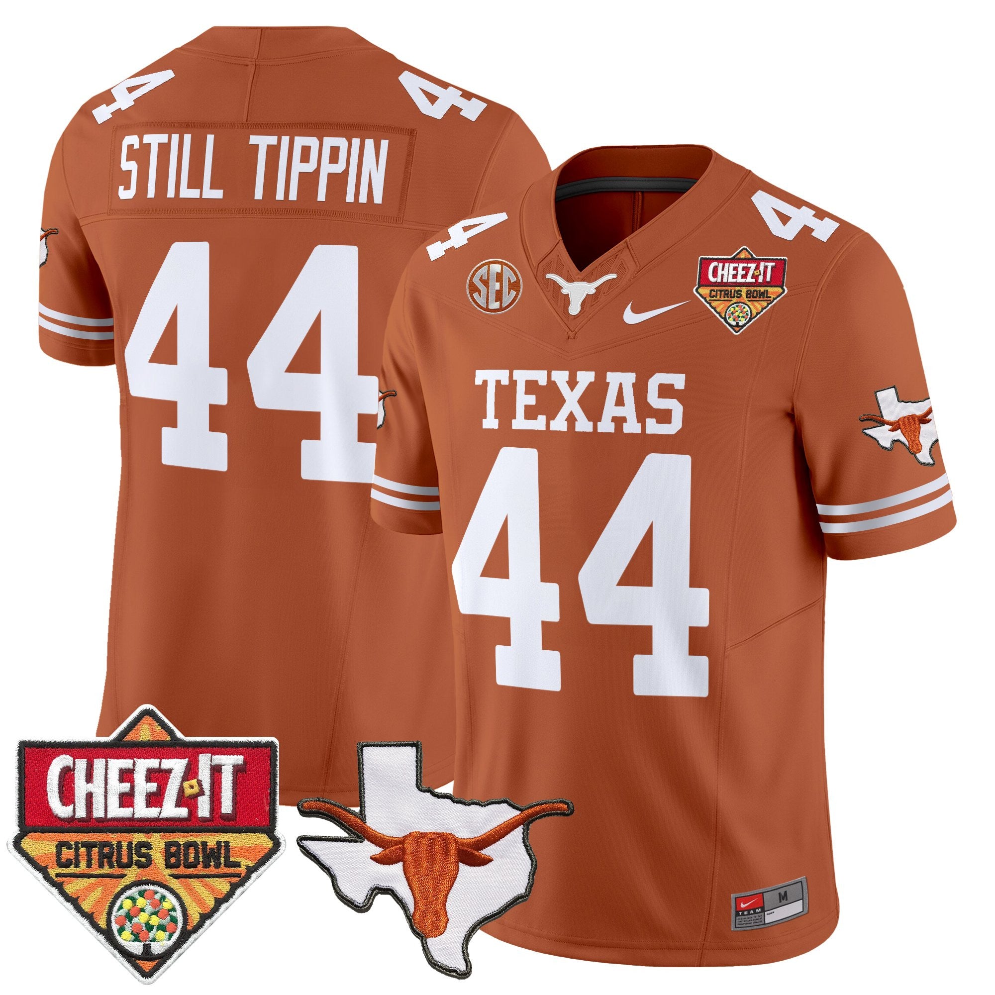Men's Texas Longhorns 2025 Cheez-It Citrus Bowl Patch Vapor Limited Jersey - All Stitched