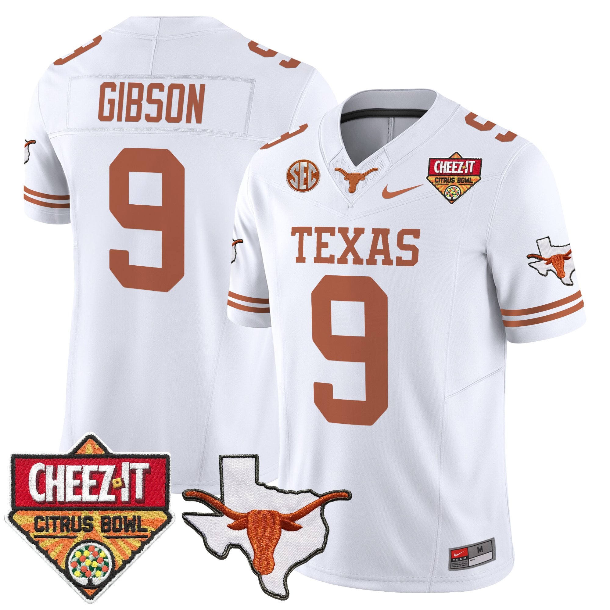 Men's Texas Longhorns 2025 Cheez-It Citrus Bowl Patch Vapor Limited Jersey - All Stitched