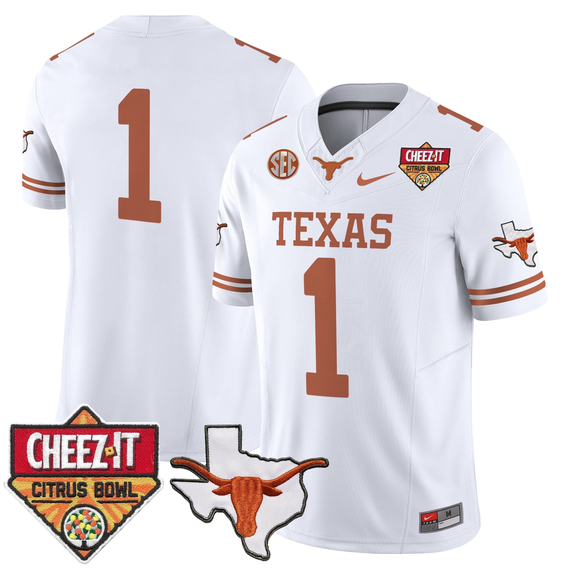 Men's Texas Longhorns 2025 Cheez-It Citrus Bowl Patch Vapor Limited Jersey - All Stitched