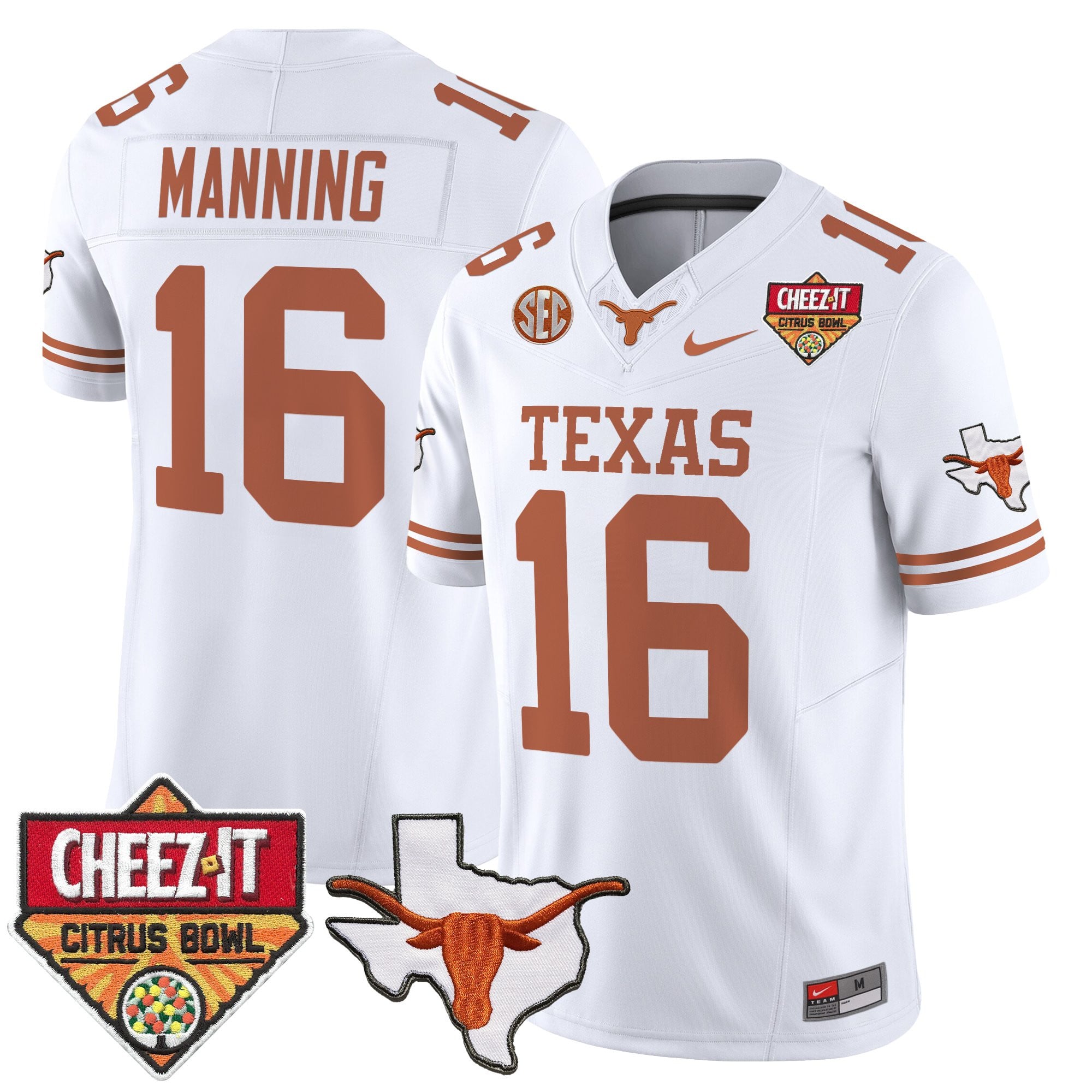 Men's Texas Longhorns 2025 Cheez-It Citrus Bowl Patch Vapor Limited Jersey - All Stitched