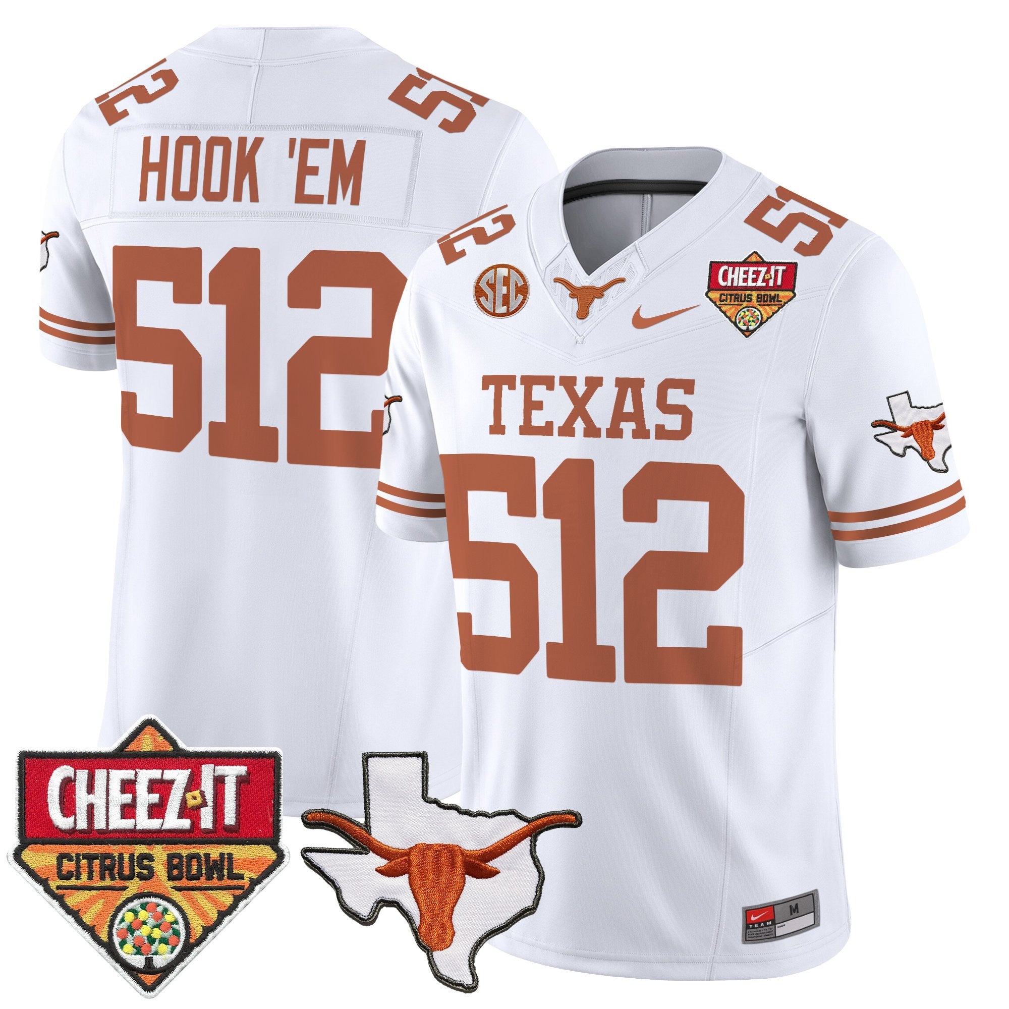 Men's Texas Longhorns 2025 Cheez-It Citrus Bowl Patch Vapor Limited Jersey - All Stitched